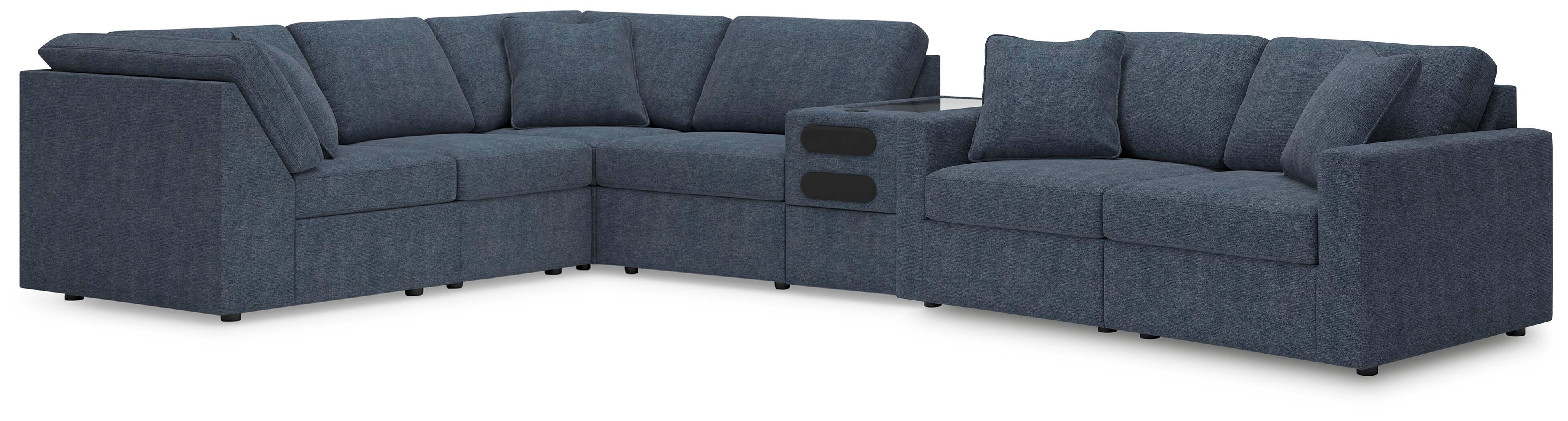 Dar Furniture - Ashley Furniture - Modmax 7-Piece Sectional with Audio Console - RAF 7-Piece Sectional with Audio Console / Ink - 92121S75