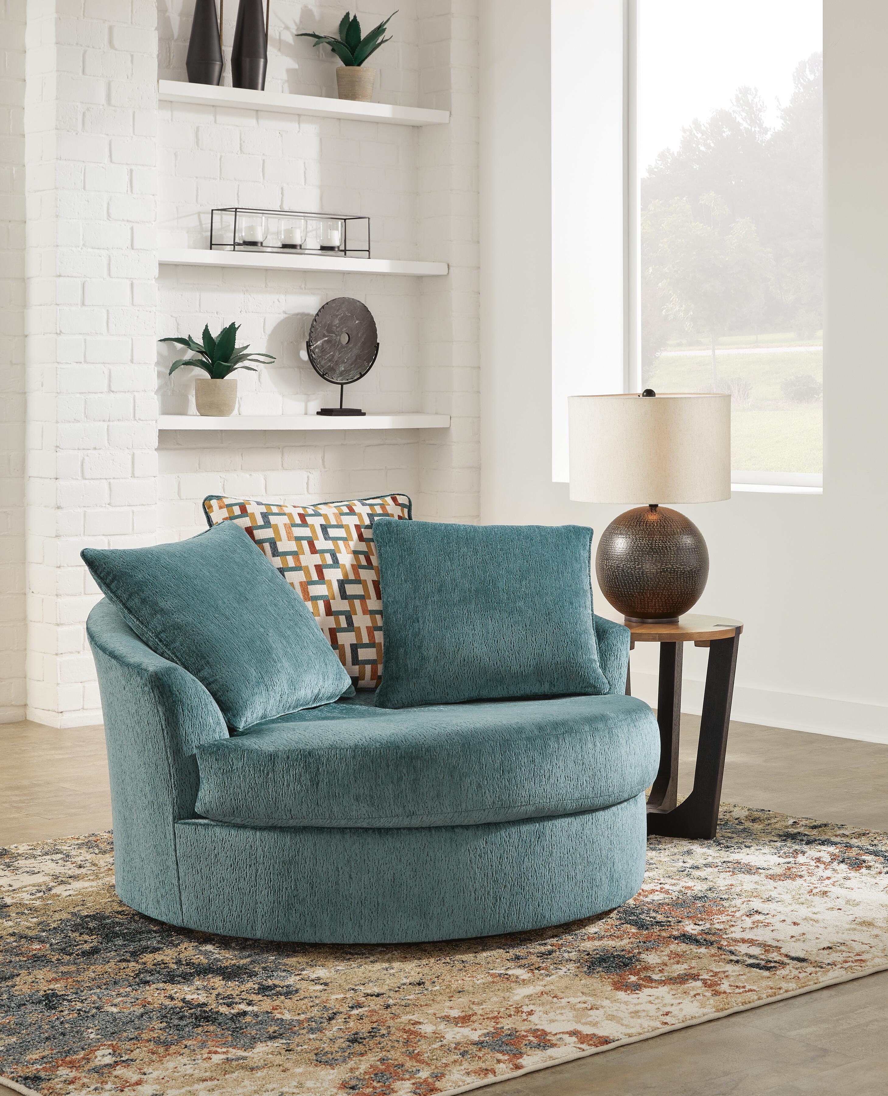 Dar Furniture - Ashley Furniture - Laylabrook Oversized Swivel Accent Chair - Oversized Swivel Accent Chair / Teal - 9220621