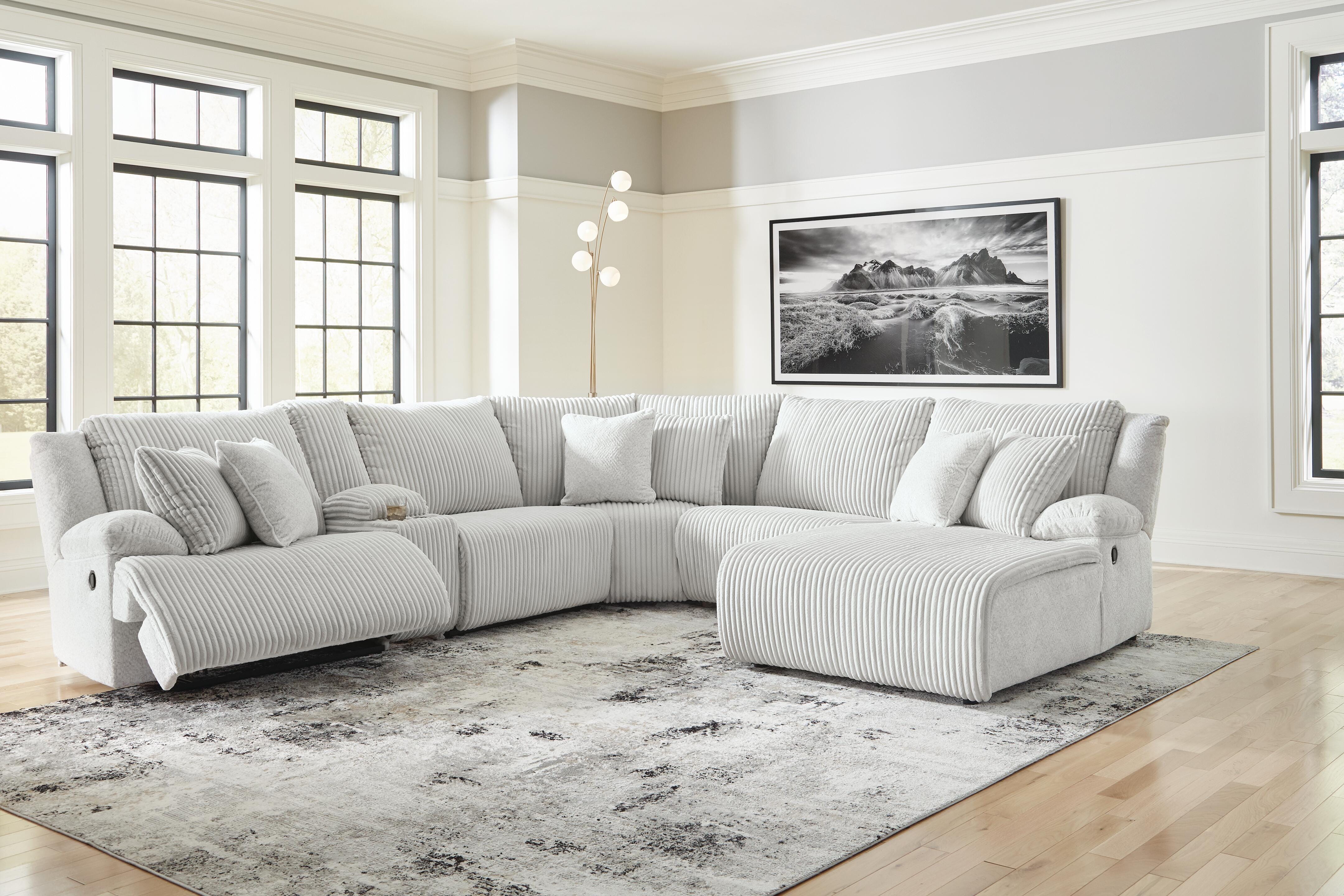 Dar Furniture - Ashley Furniture - Top Tier 6-Piece Reclining Sectional with Chaise - 6-Piece Reclining Sectional with Chaise / Alloy - 92706S1