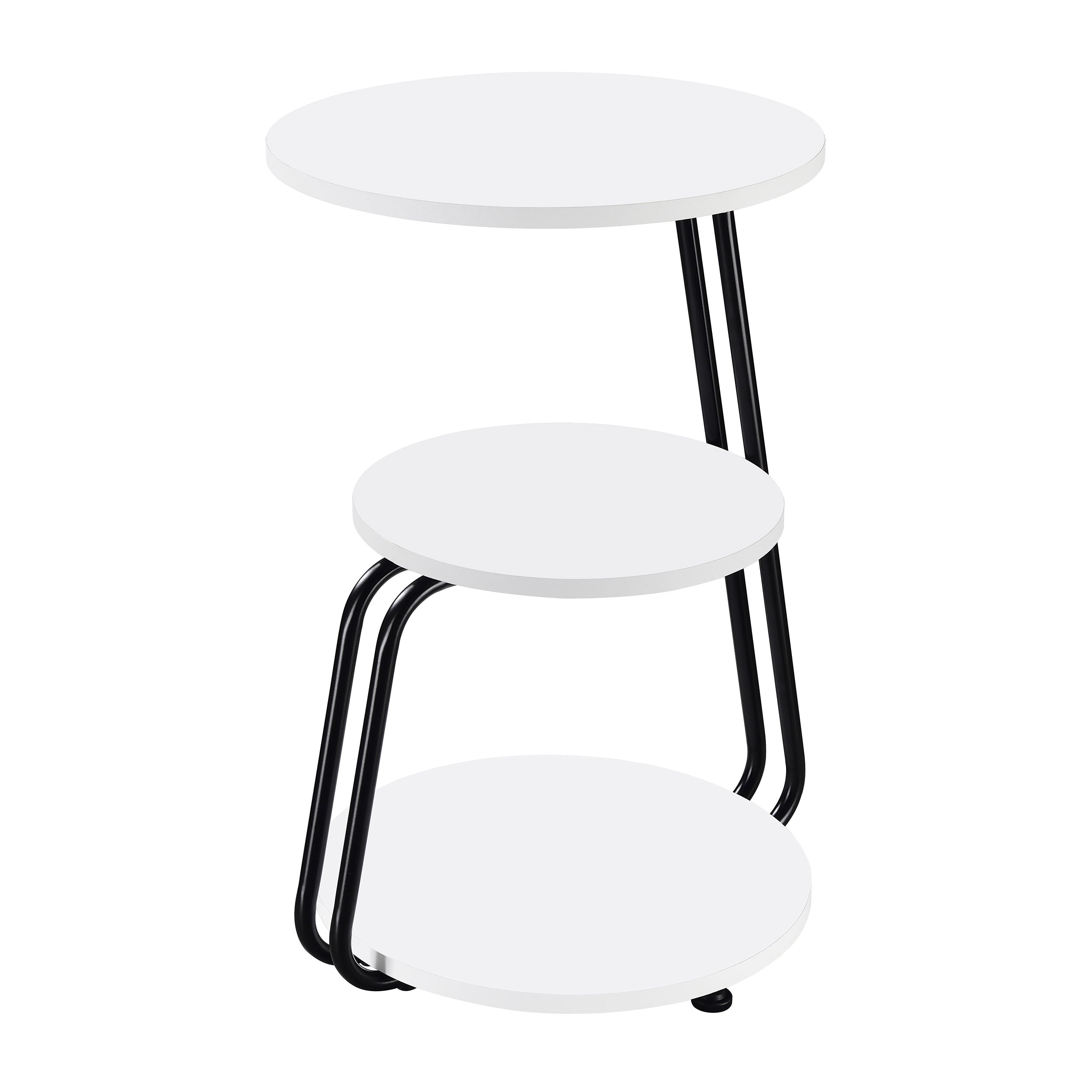 Dar Furniture - Coaster - Hilly 3-tier Round Accent Side Table White and Black - 930071