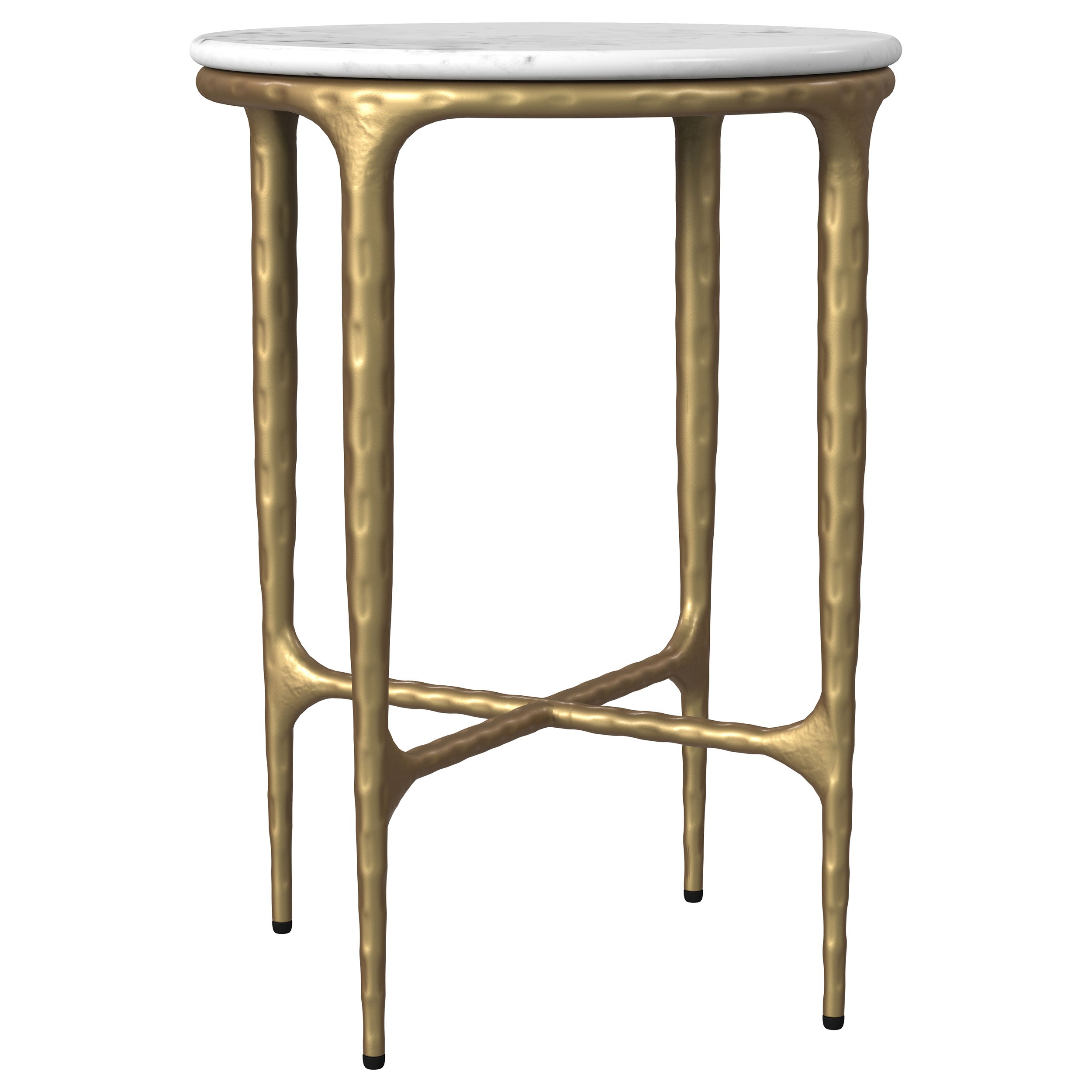 Dar Furniture - Coaster - Baldwin Round Marble Top Side Table White and Gold - 930081