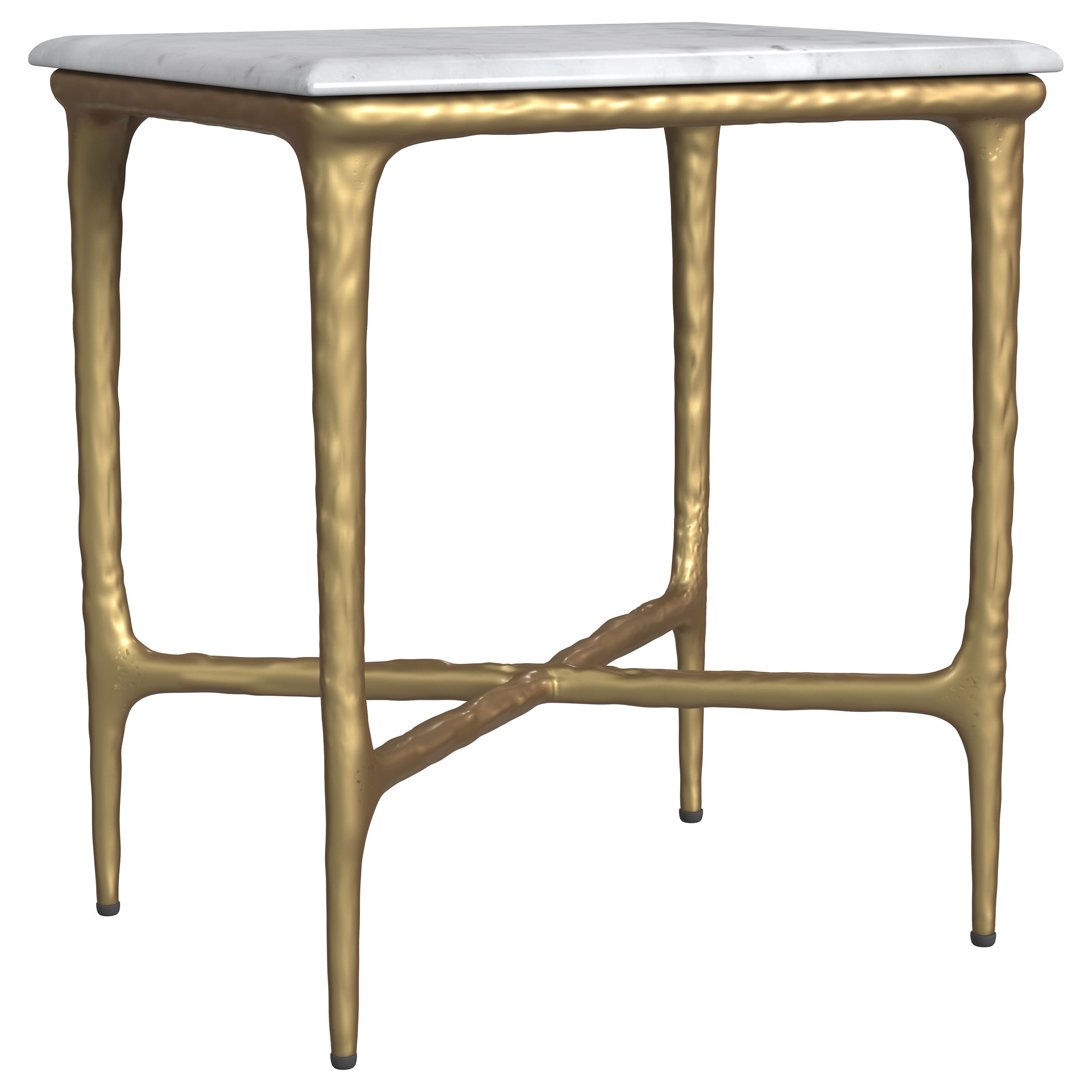 Dar Furniture - Coaster - Baldwin Rectangular Marble Top Side Table White and Gold - 930091