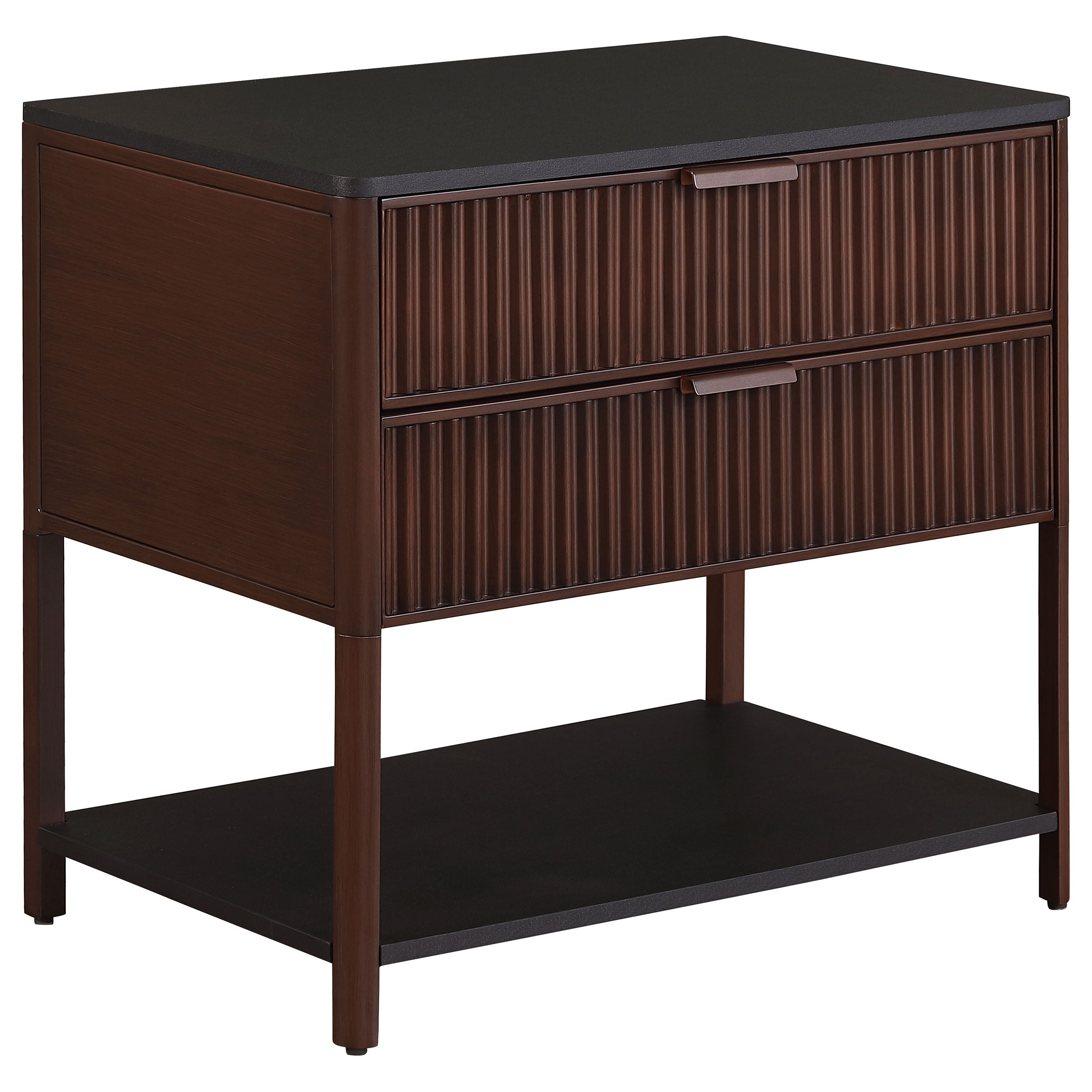 Dar Furniture - Coaster - Zimmerlee 2-drawer Side Table with Shelf Rust Brown - 930221