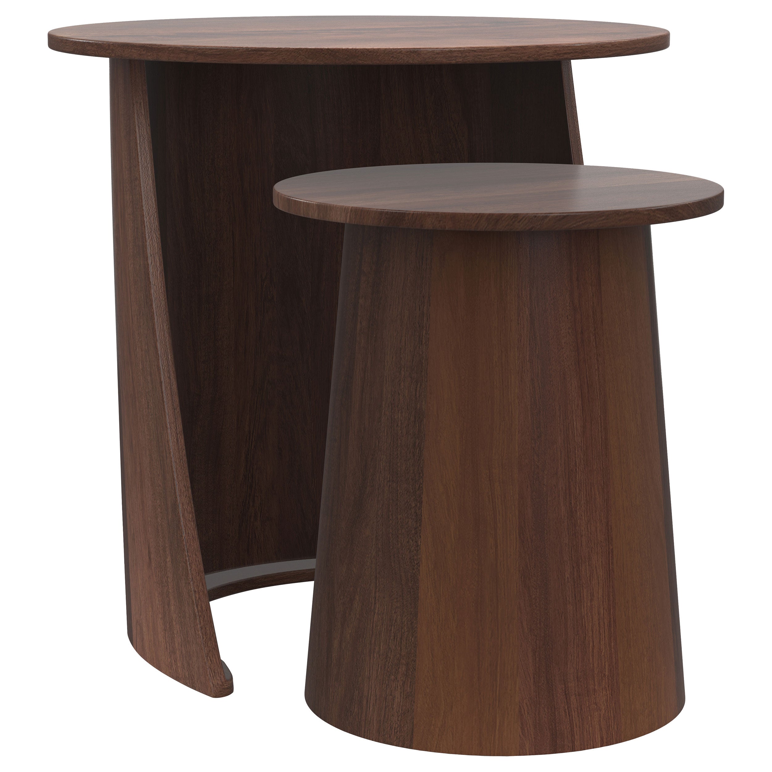 Dar Furniture - Coaster - Yency 2-piece Round Mango Wood Nesting Table Set Dark Brown Mango - 930330
