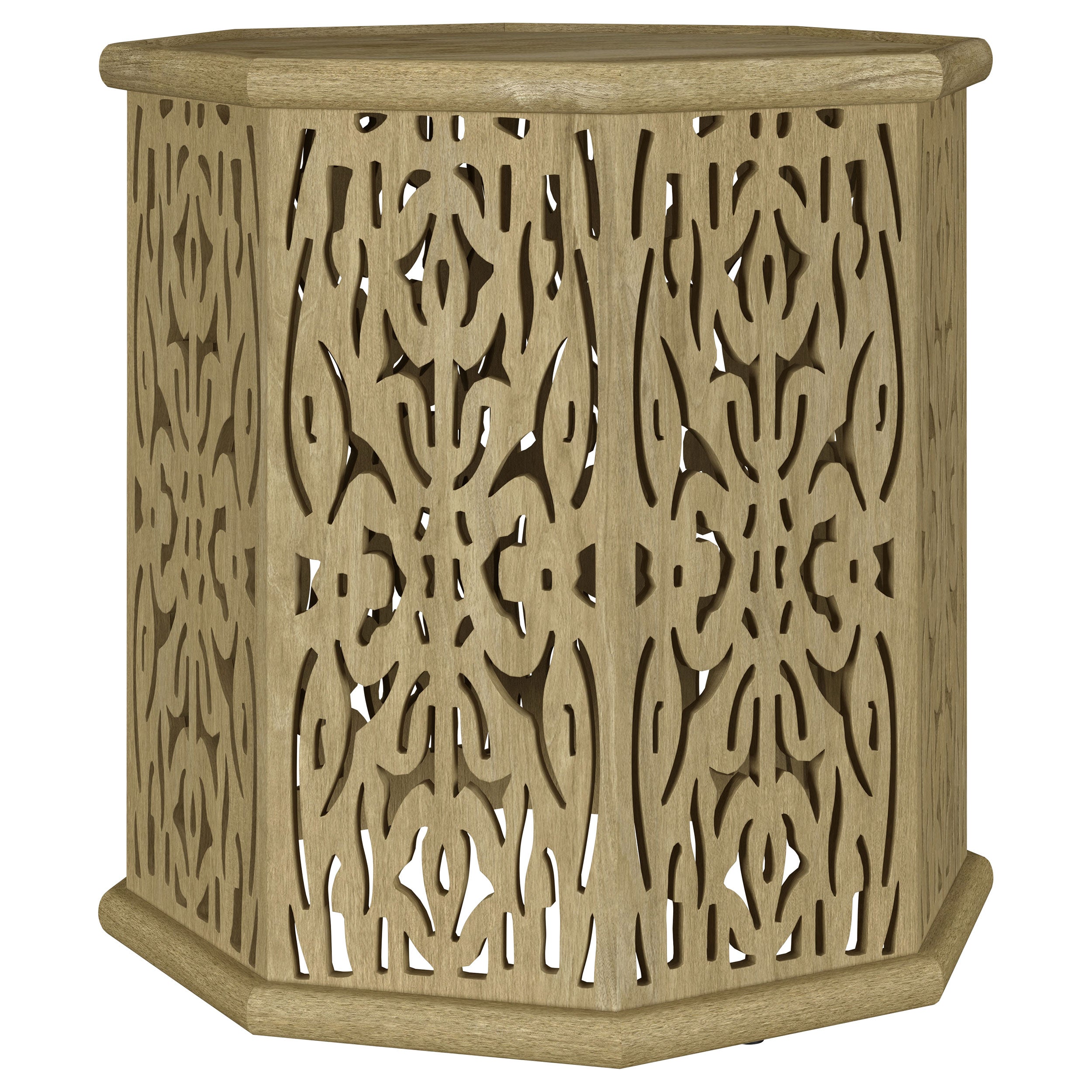 Dar Furniture - Coaster - Torres Octagonal Solid Mango Wood Side Table Natural Brown - 931148