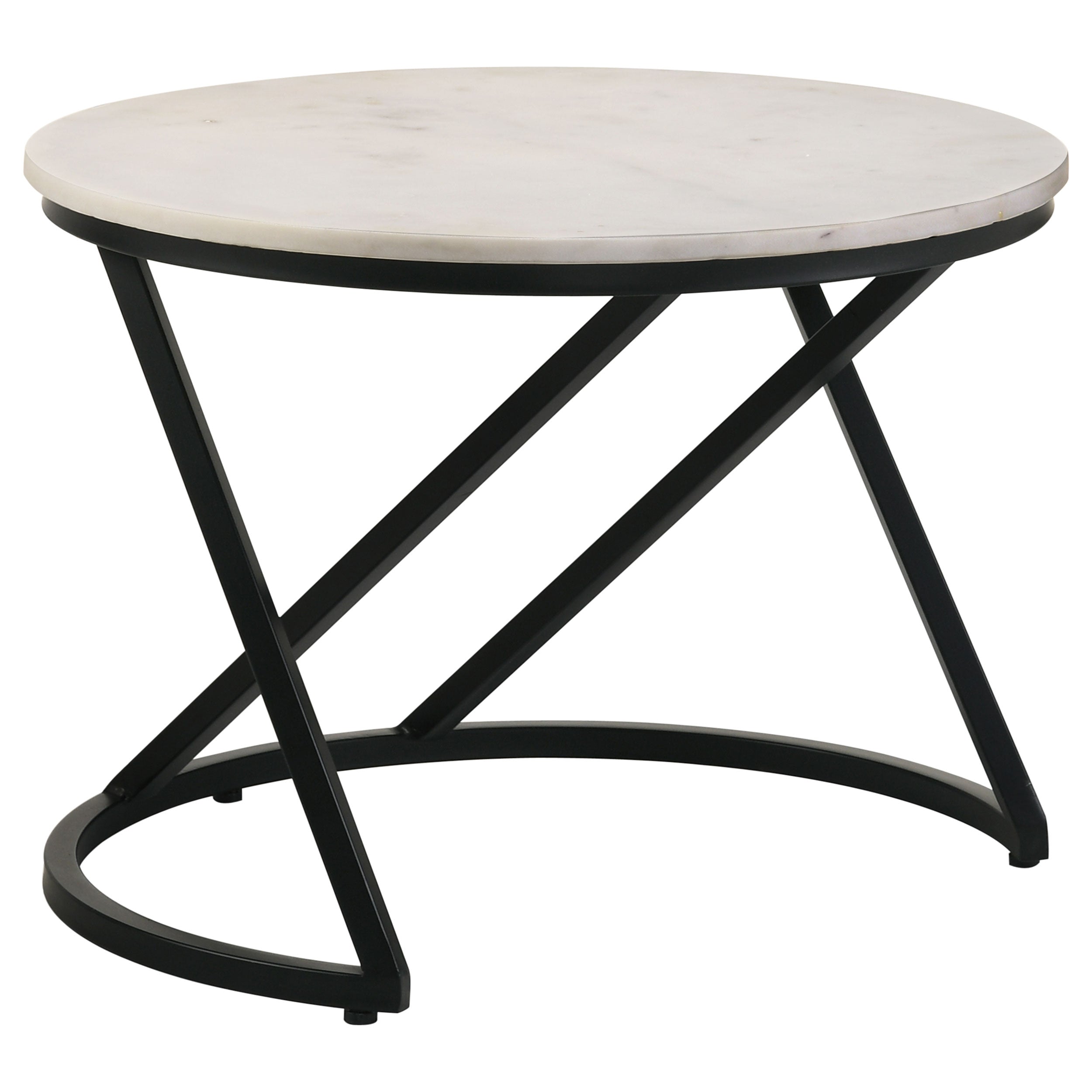 Dar Furniture - Coaster - Miguel Round Marble Top Coffee Table White and Black - 931227