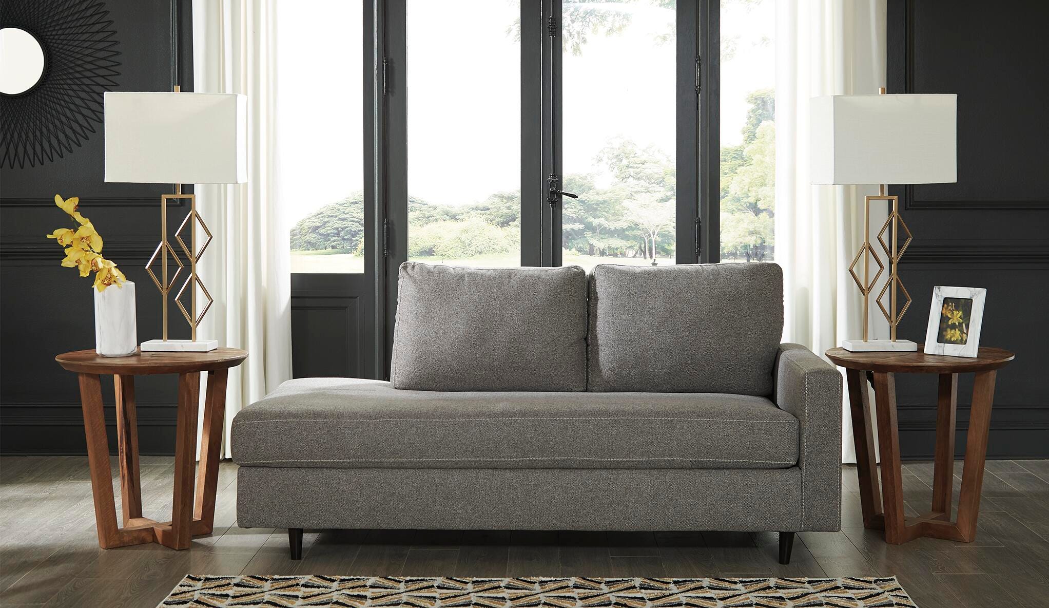 Dar Furniture - Ashley Furniture - Lyman Right-Arm Facing Corner Chaise - RAF Corner Chaise / Graphite - 9330317