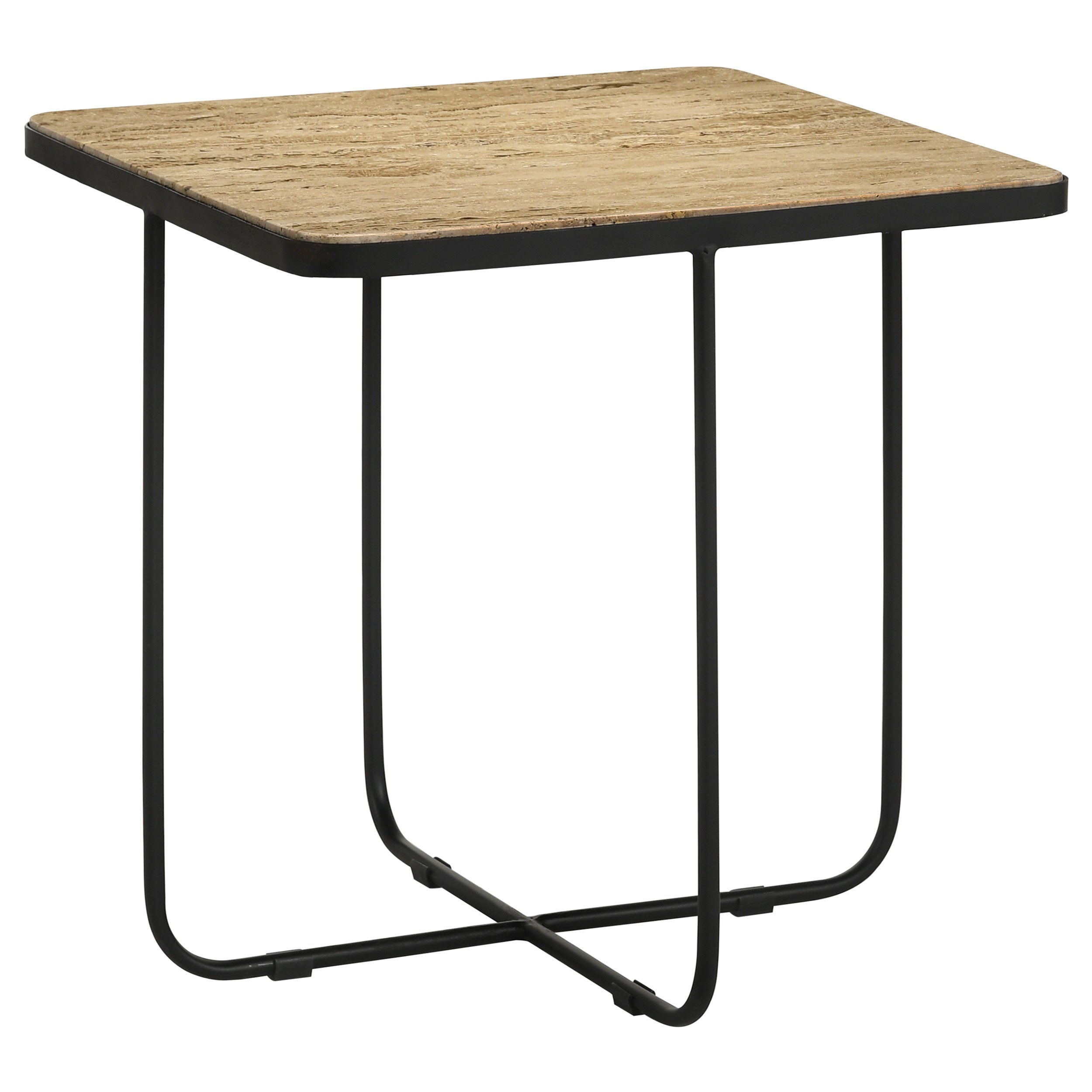 Dar Furniture - Coaster - Elyna Square Stone Top Accent Side Table Beige - 935855