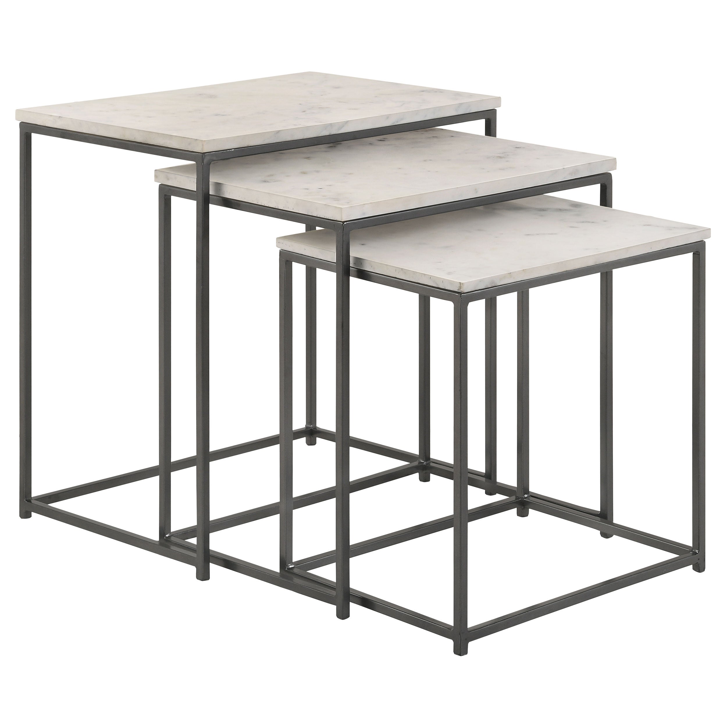 Dar Furniture - Coaster - Medora 3-piece Marble Top Nesting Table Set White - 936016