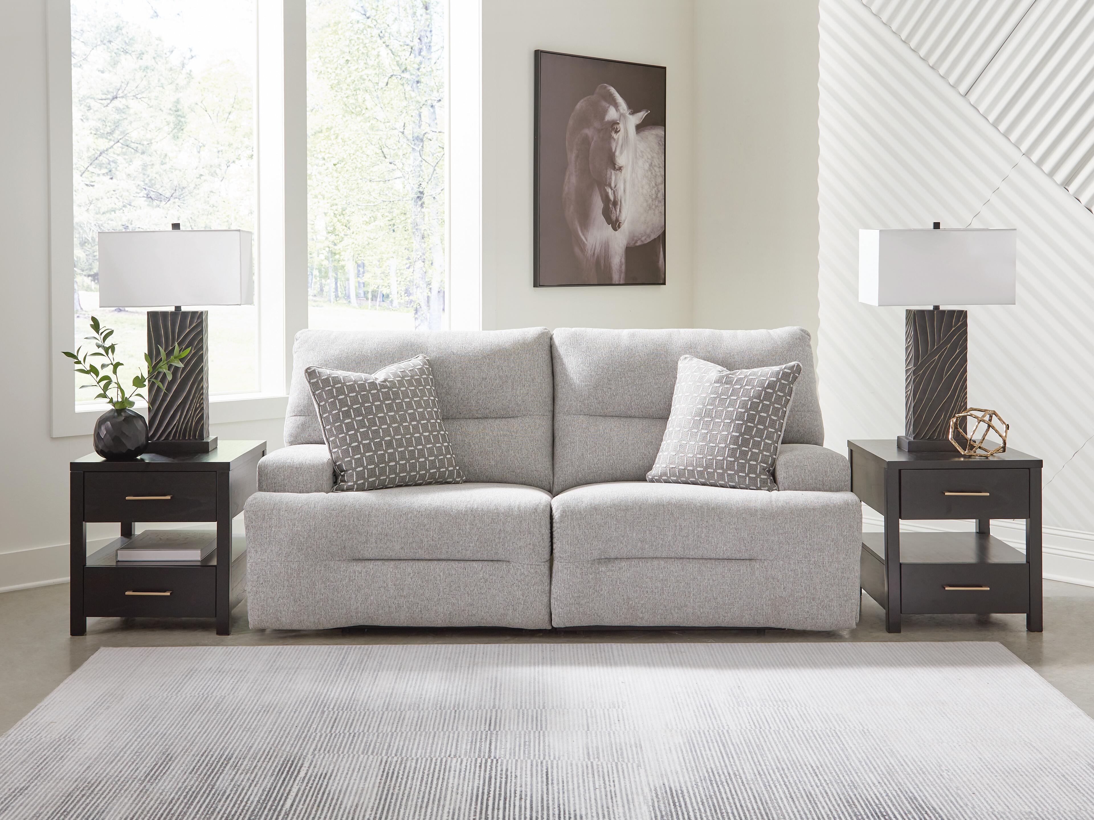 Dar Furniture - Ashley Furniture - Acklen Place 2-Piece Power Reclining Sectional Loveseat - 2-Piece Power Reclining Sectional Loveseat / Pewter - 93605S16