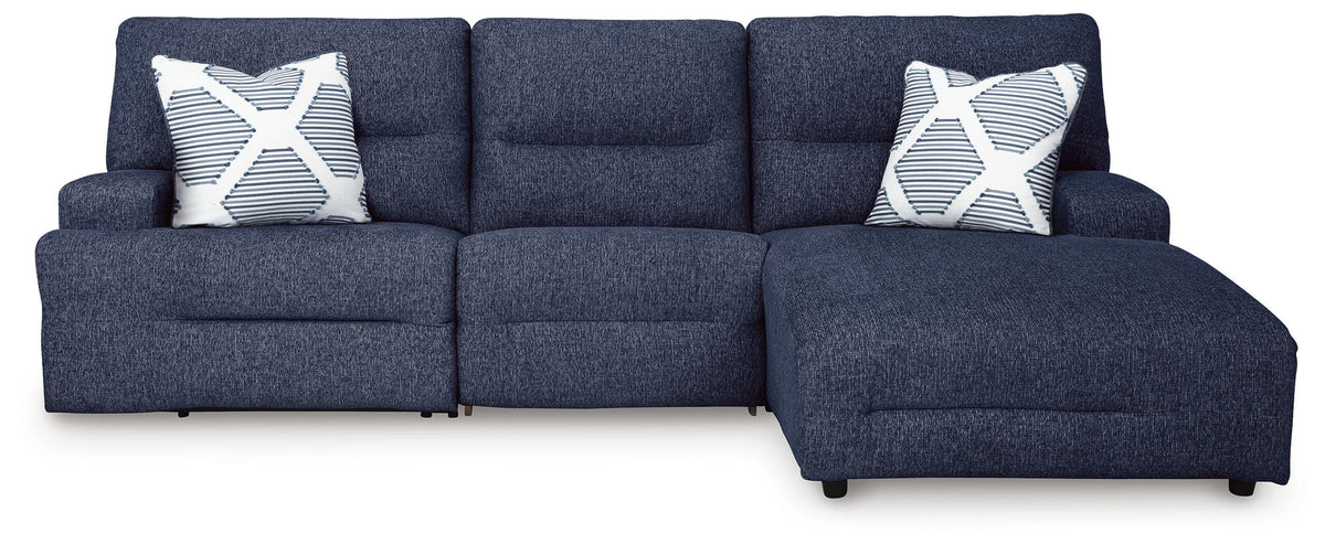 Dar Furniture - Ashley Furniture - Acklen Place 3-Piece Power Reclining Sectional - 3-Piece Power Reclining Sectional / Navy - 93607S6