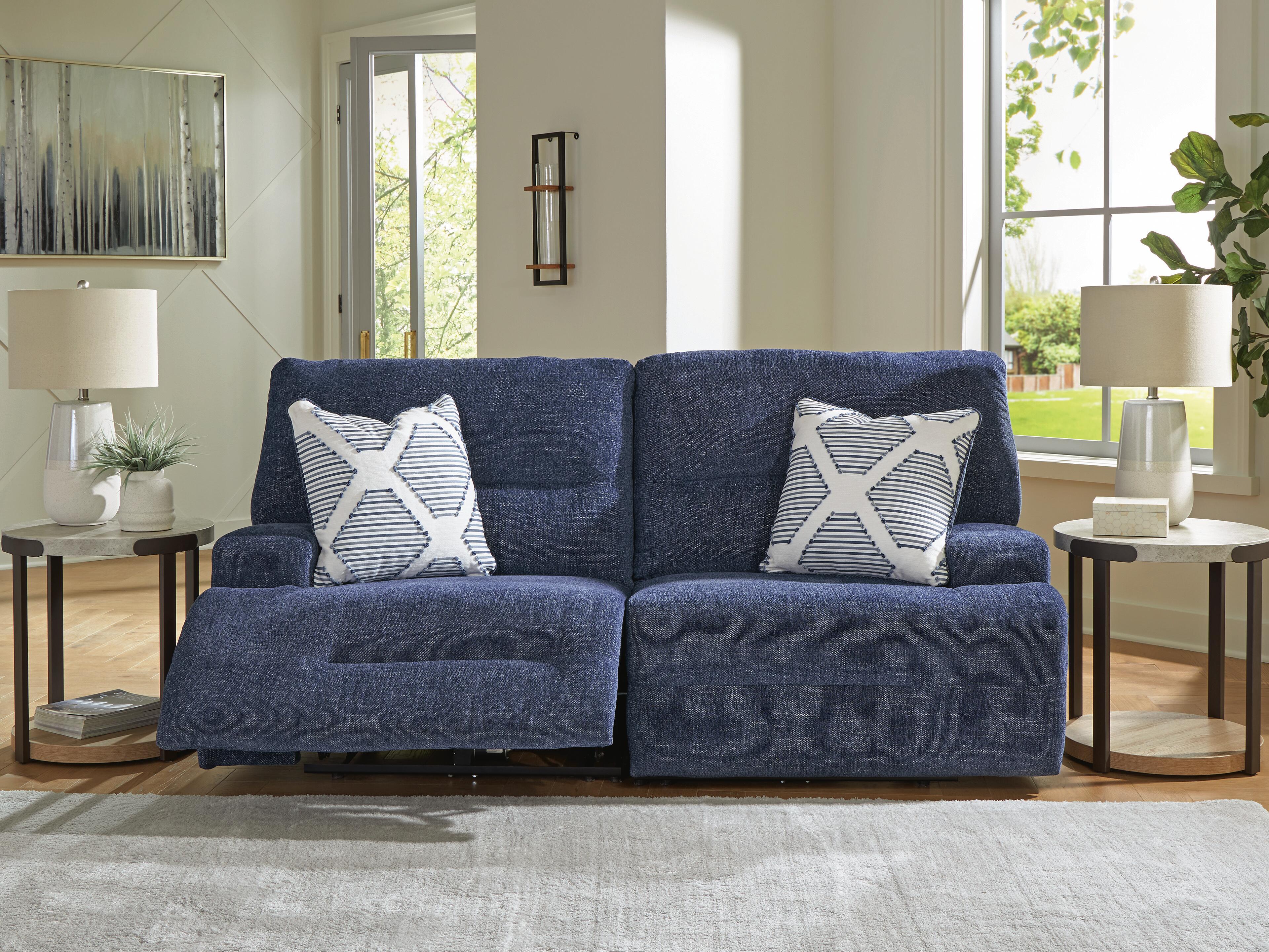 Dar Furniture - Ashley Furniture - Acklen Place 2-Piece Power Reclining Sectional - 2-Piece Power Reclining Sectional / Navy - 93607S16