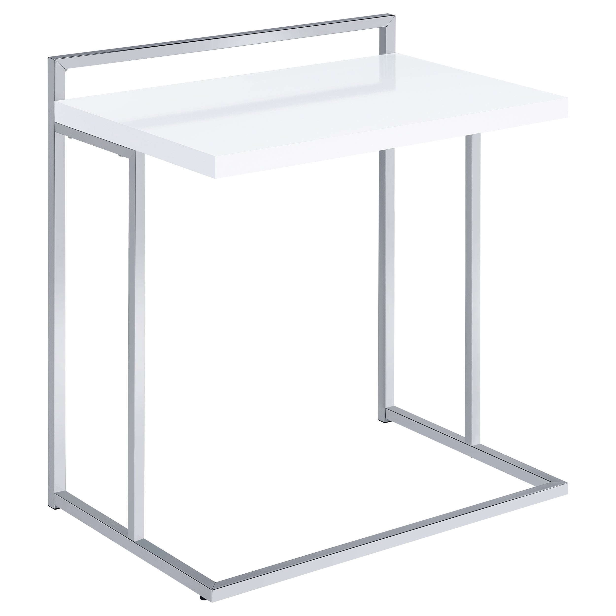 Dar Furniture - Coaster - Dani Rectangular C-Shaped Sofa Side Table White High Gloss - 936118