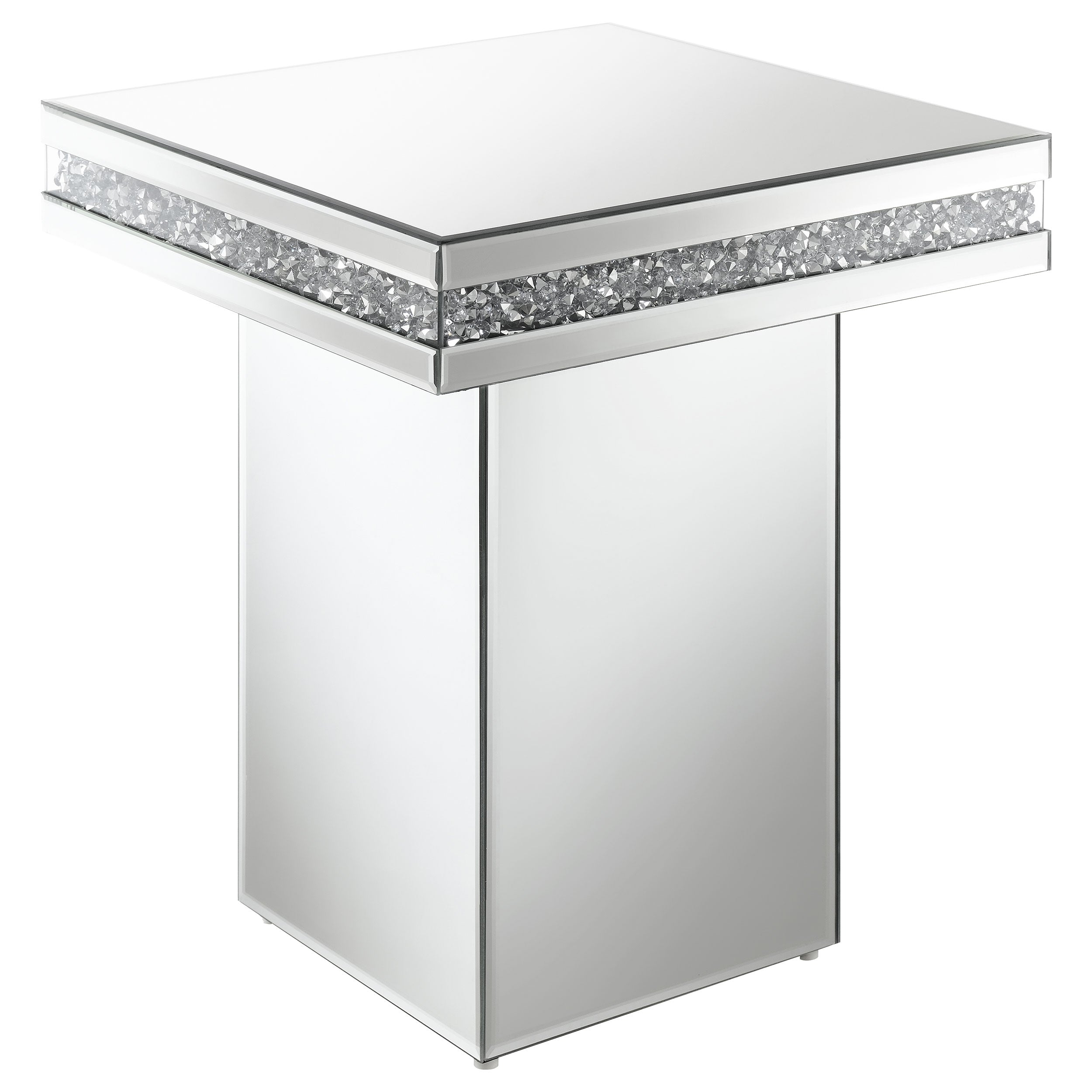 Dar Furniture - Coaster - Elora Square Mirrored Accent Side Table Silver - 936137