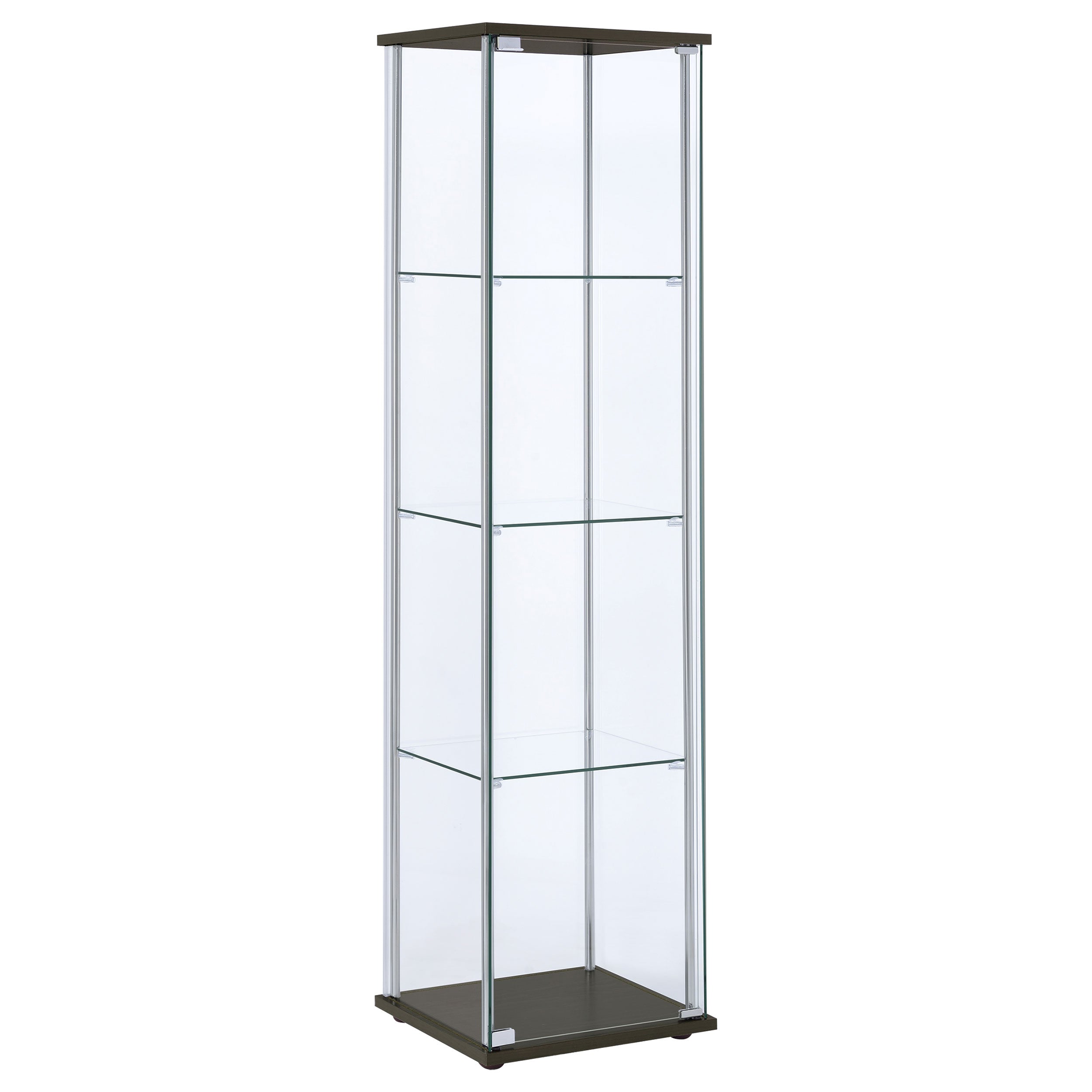 Dar Furniture - Coaster - Bellatrix 3-shelf Clear Glass Curio Cabinet Cappuccino - 950172