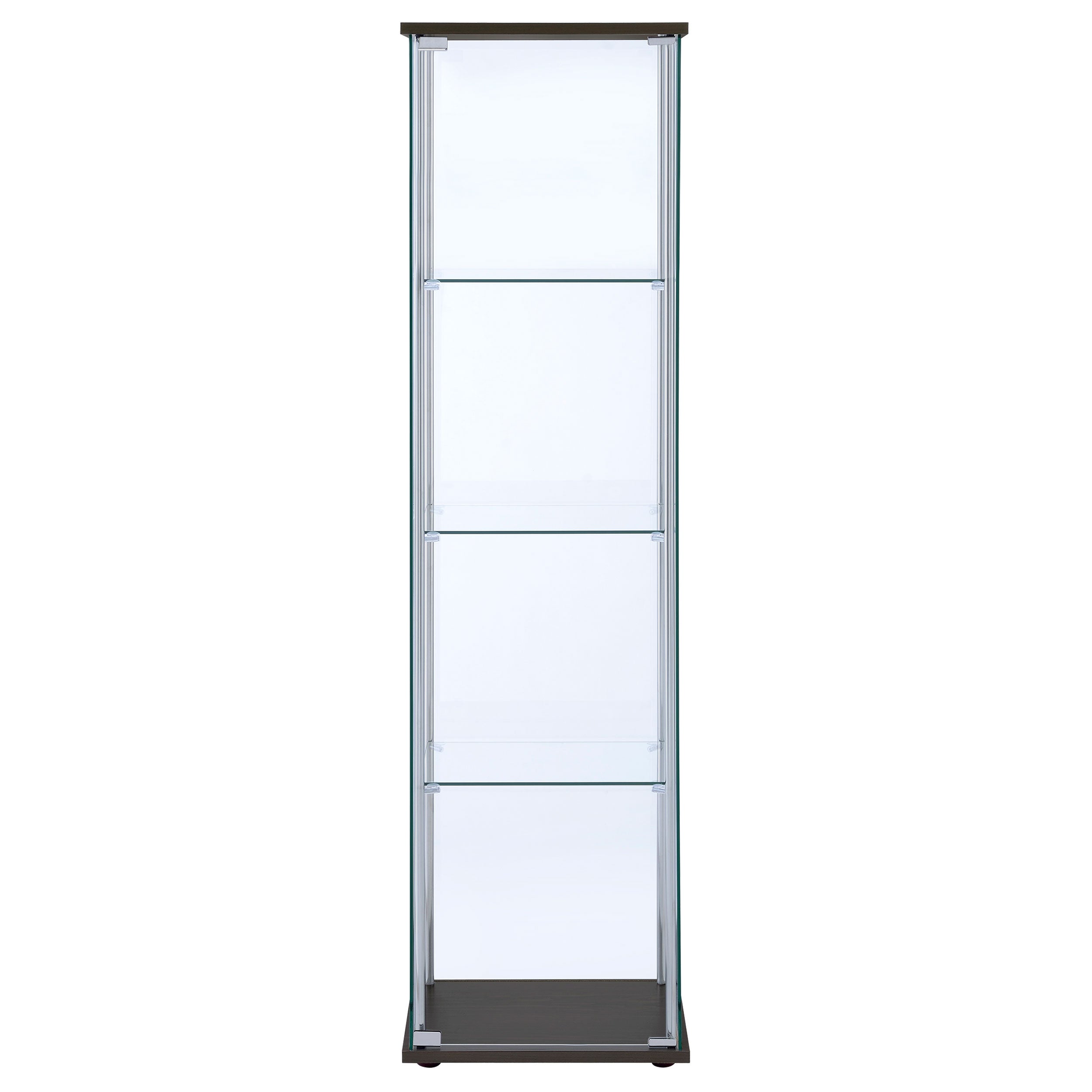 Bellatrix 3-shelf Clear Glass Curio Cabinet Cappuccino