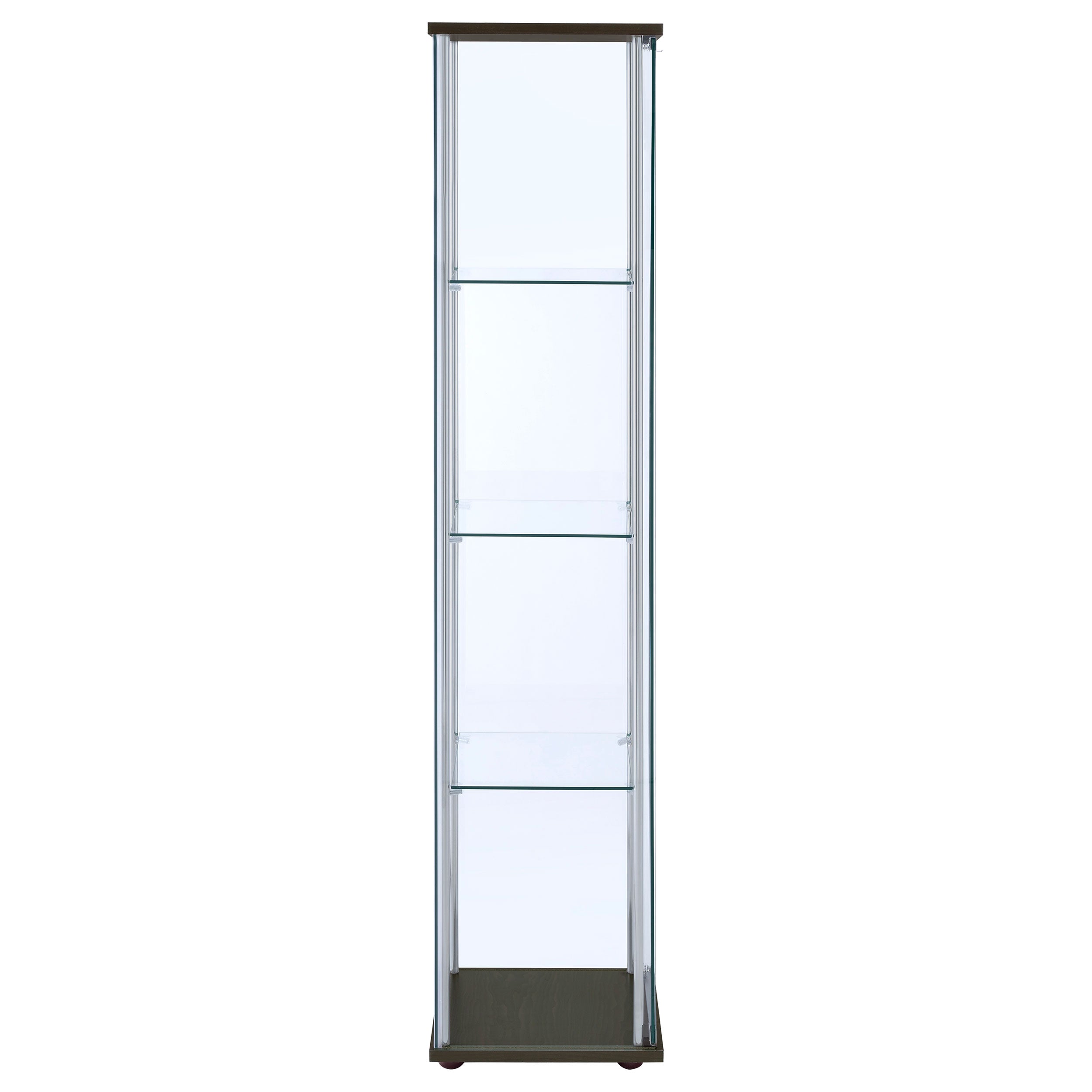 Bellatrix 3-shelf Clear Glass Curio Cabinet Cappuccino