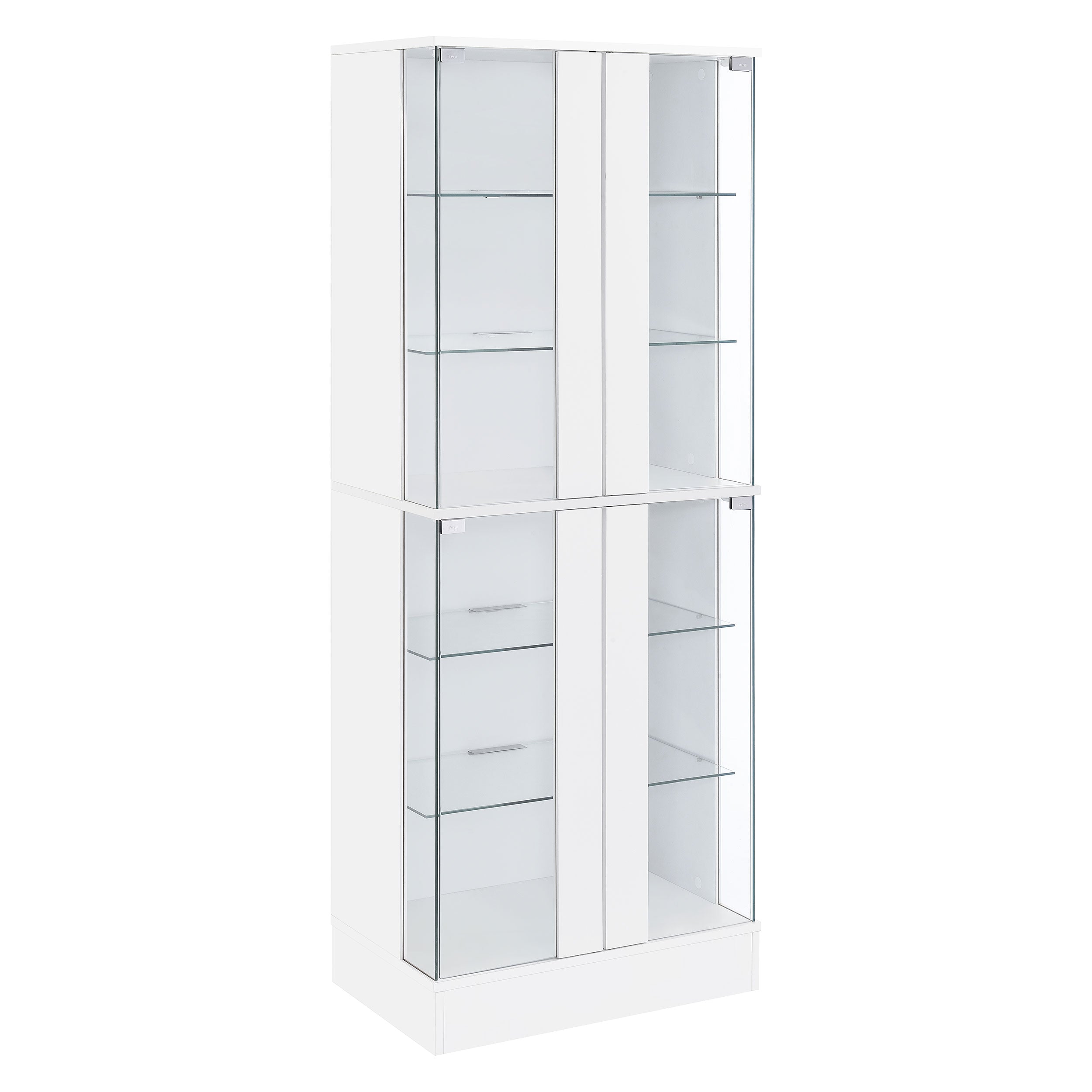 Dar Furniture - Coaster - Cabra 4-door LED Curio Display Cabinet White High Gloss - 950397