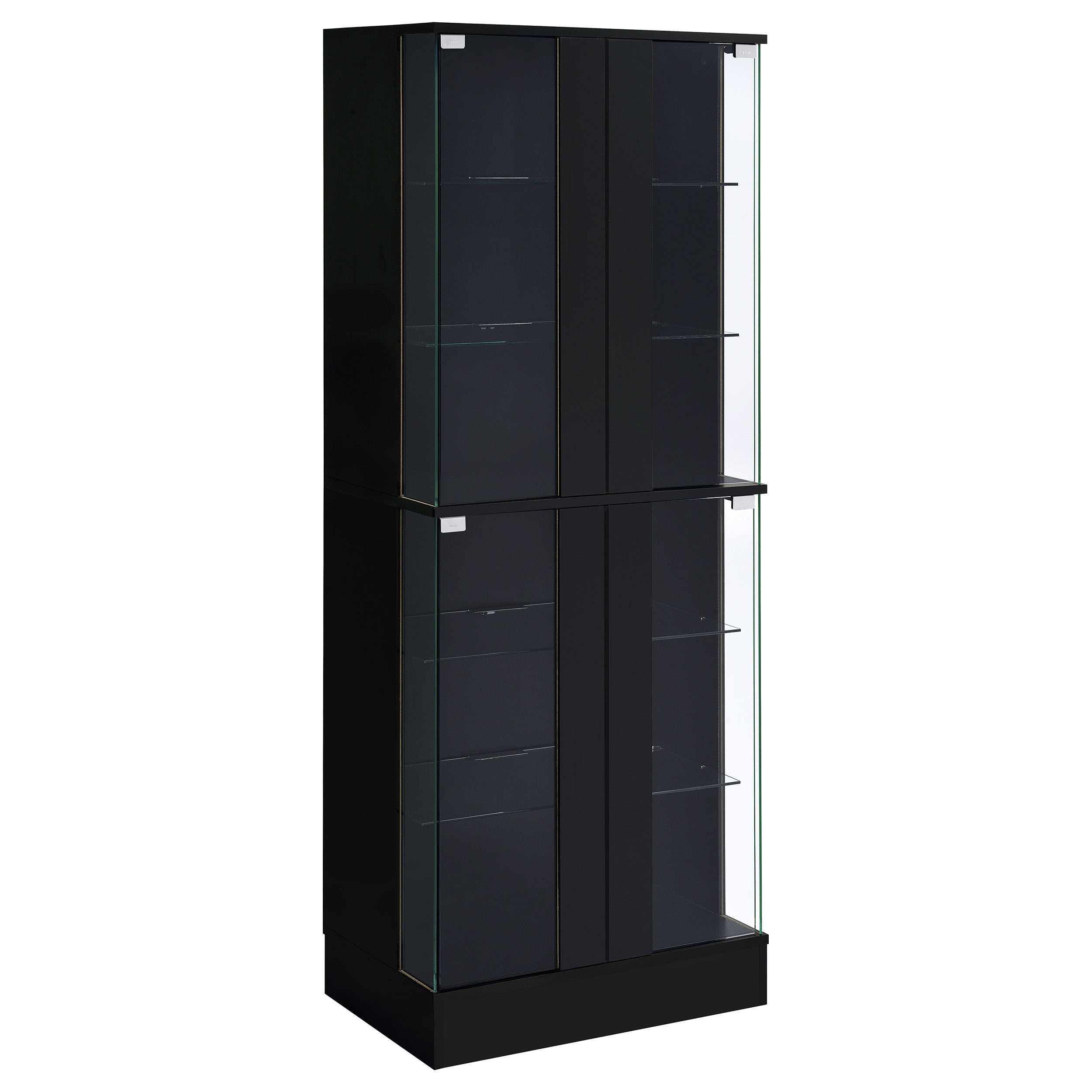 Dar Furniture - Coaster - Cabra 4-door LED Curio Display Cabinet Black High Gloss - 950398