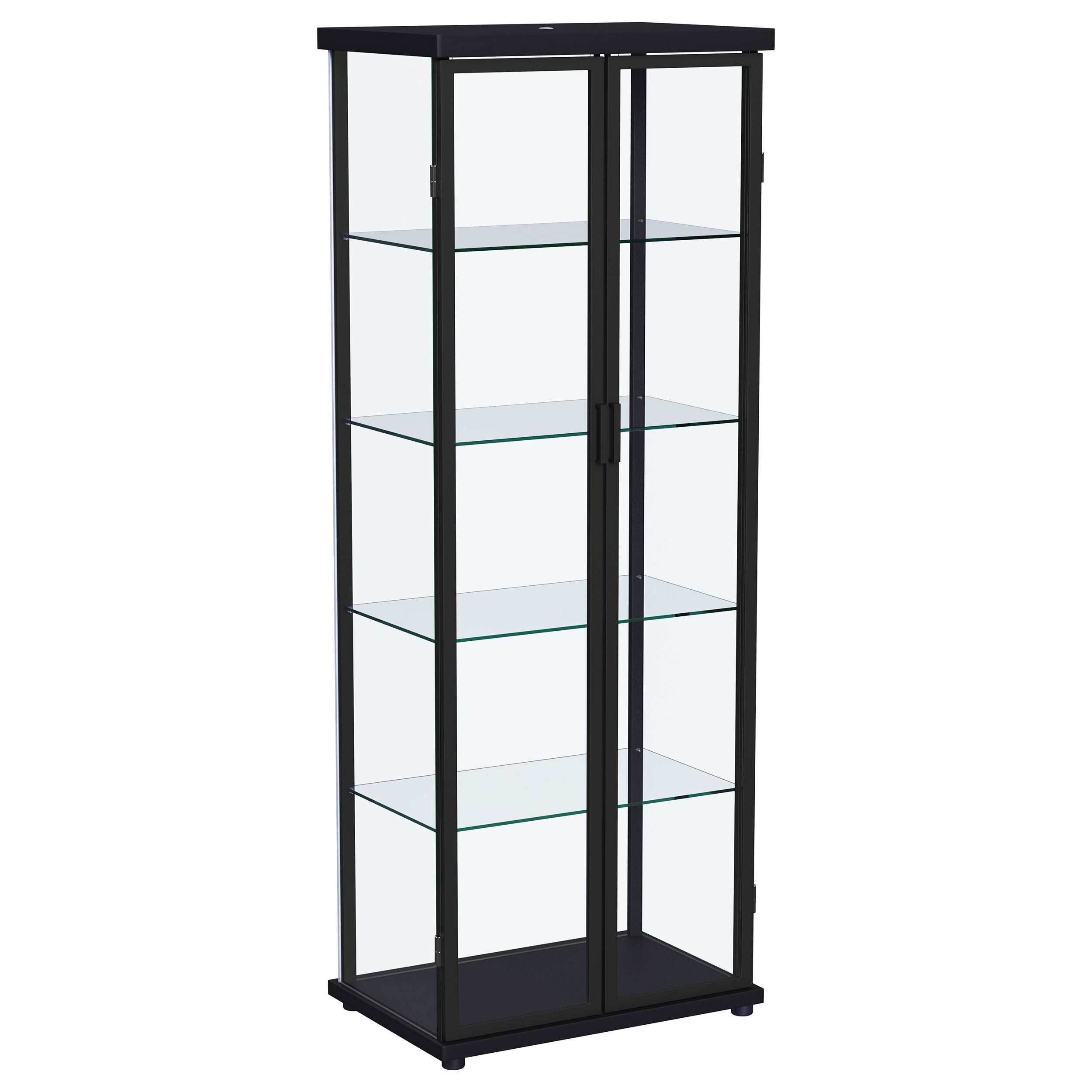 Dar Furniture - Coaster - Aero 4-shelf Display Curio Cabinet with LED Lighting Black - 950400