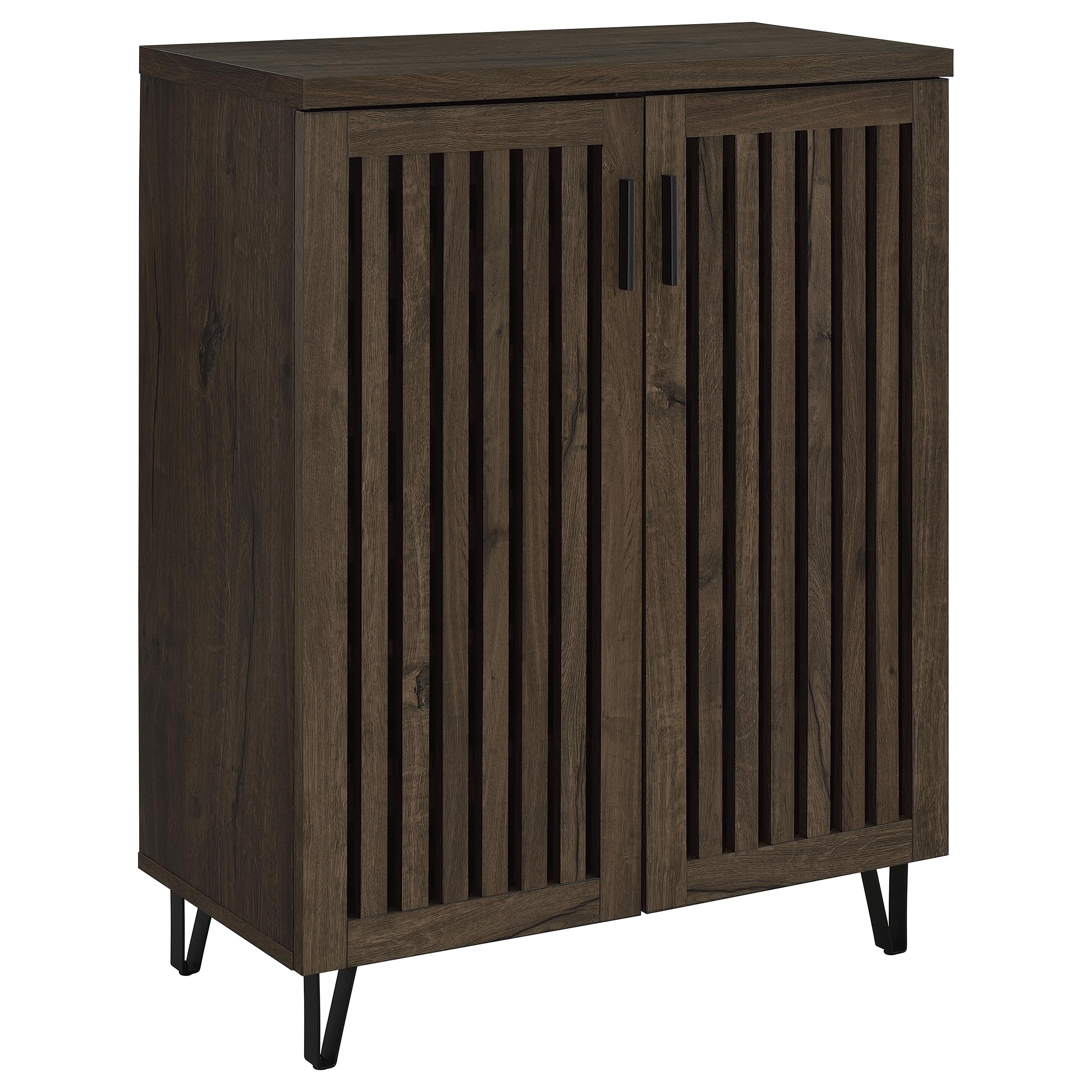 Dar Furniture - Coaster - Brixton 2-door Entryway Shoe Storage Cabinets Smoked Oak - 950423