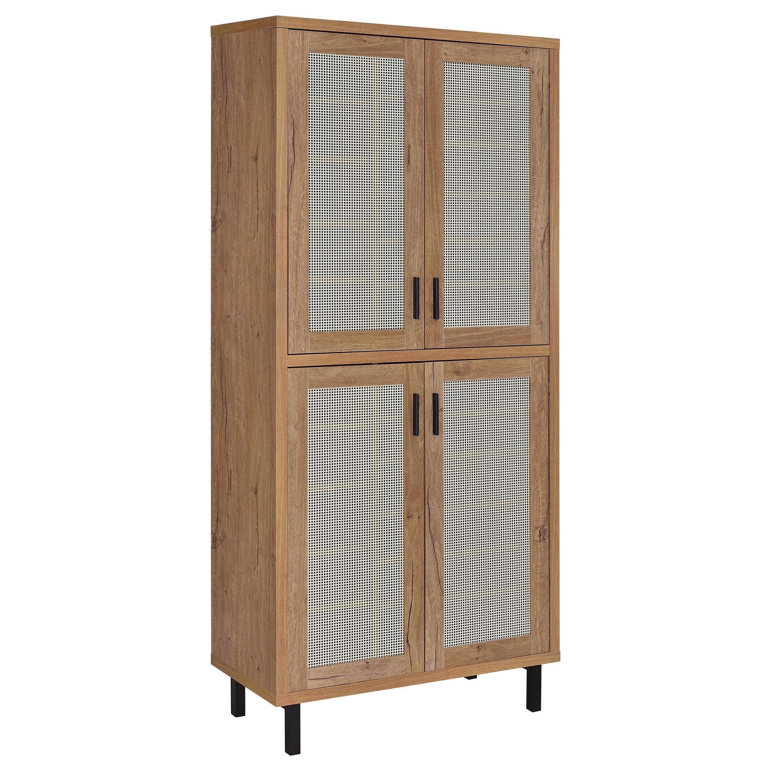 Dar Furniture - Coaster - Teller 80-inch 4-door Tall Shoe Storage Cabinet Natural Oak - 950440