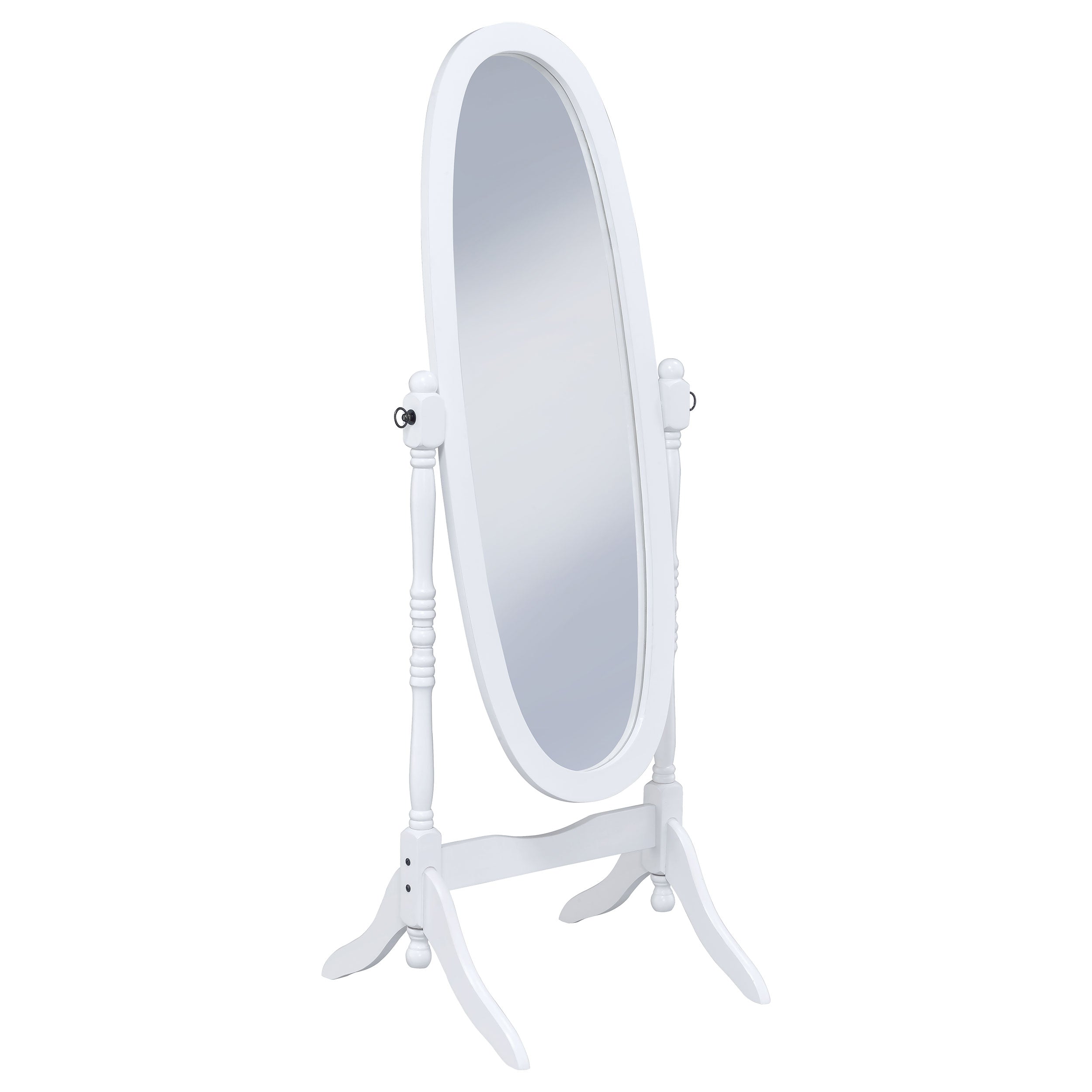 Dar Furniture - Coaster - Foyet Wood Adjustable Full Length Cheval Mirror White - 950802