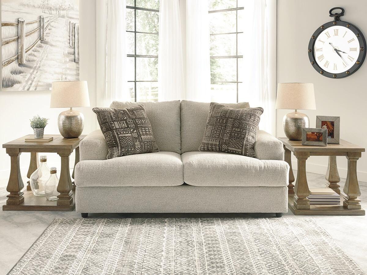 Dar Furniture - Ashley Furniture - Soletren Loveseat - Loveseat / Stone - 9510435