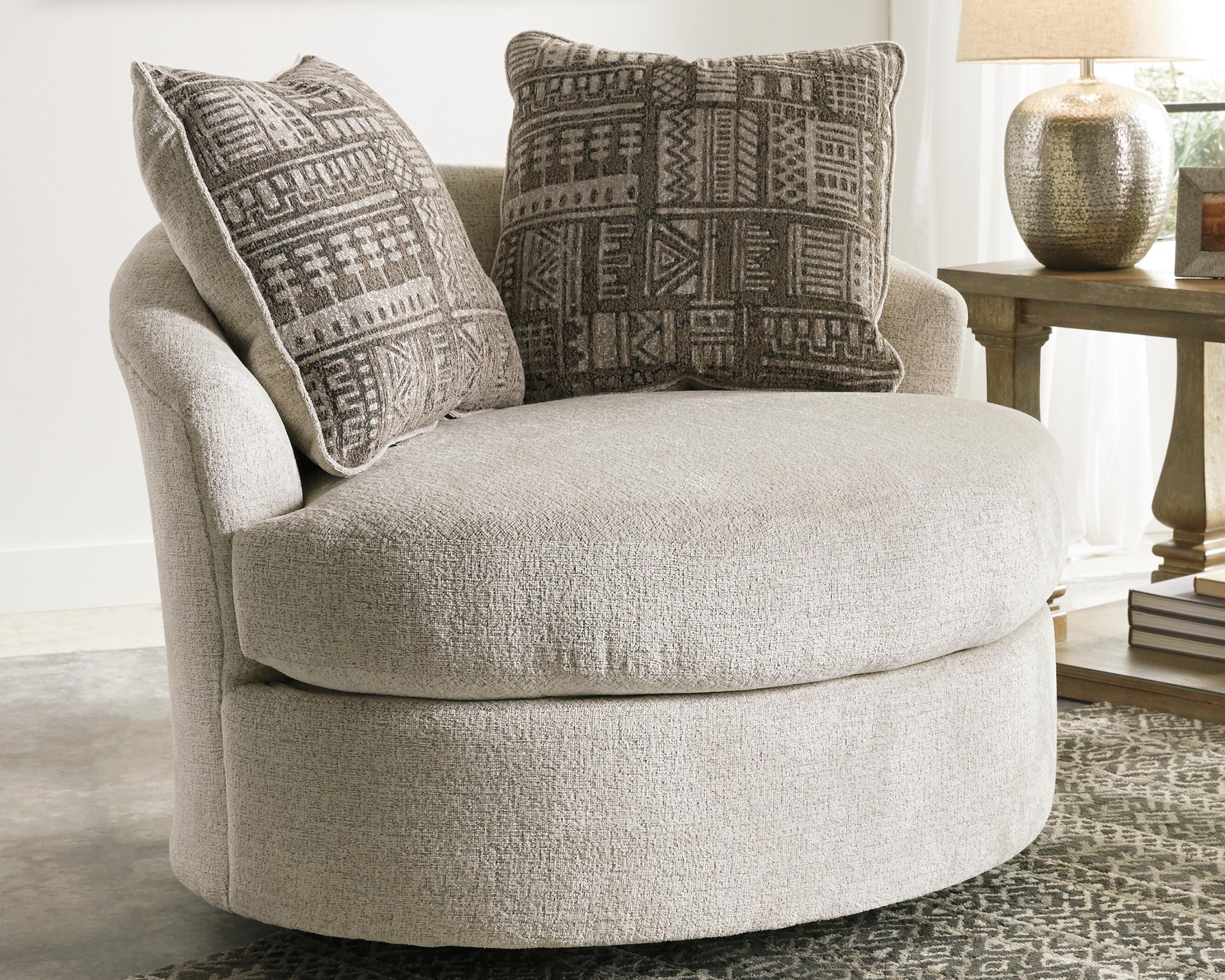 Dar Furniture - Ashley Furniture - Soletren Accent Chair - Swivel Accent Chair / Stone - 9510444