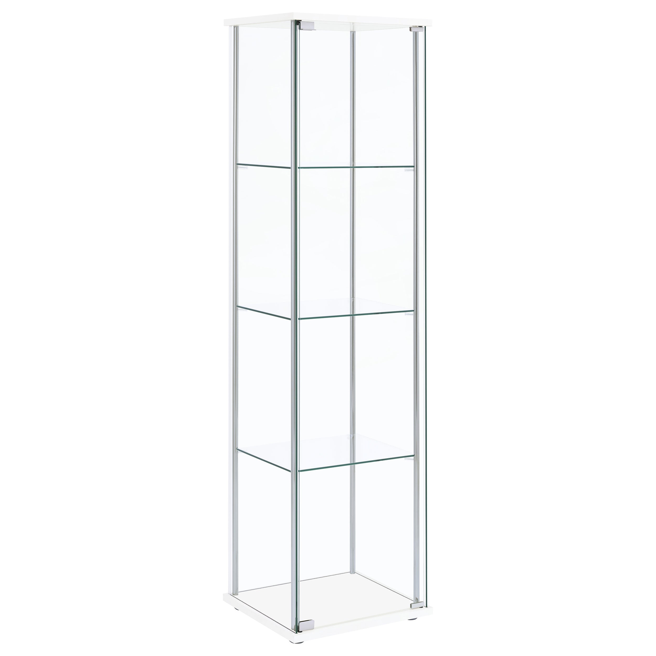 Dar Furniture - Coaster - Bellatrix 3-shelf Clear Glass Curio Cabinet White - 951072