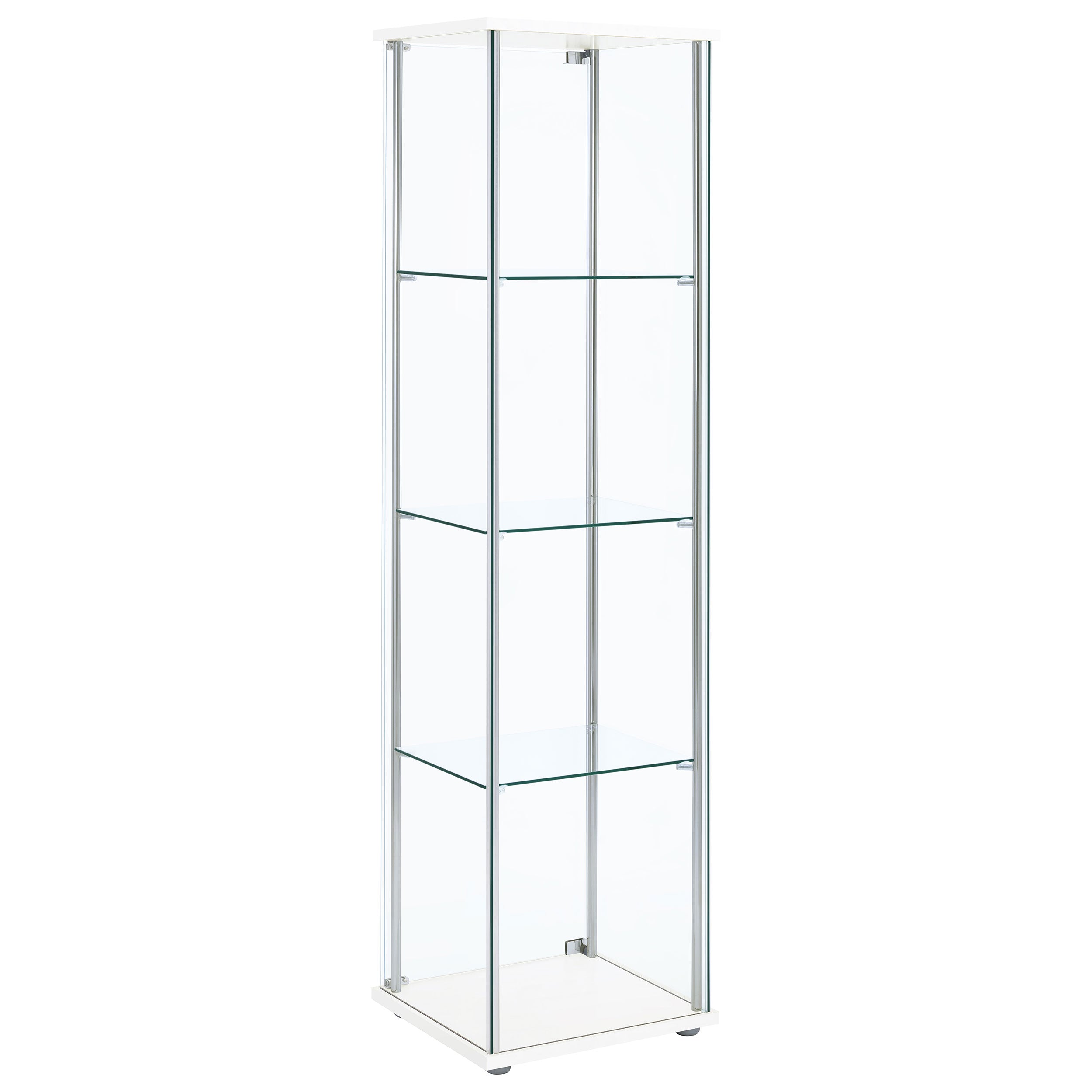 Bellatrix 3-shelf Clear Glass Curio Cabinet White