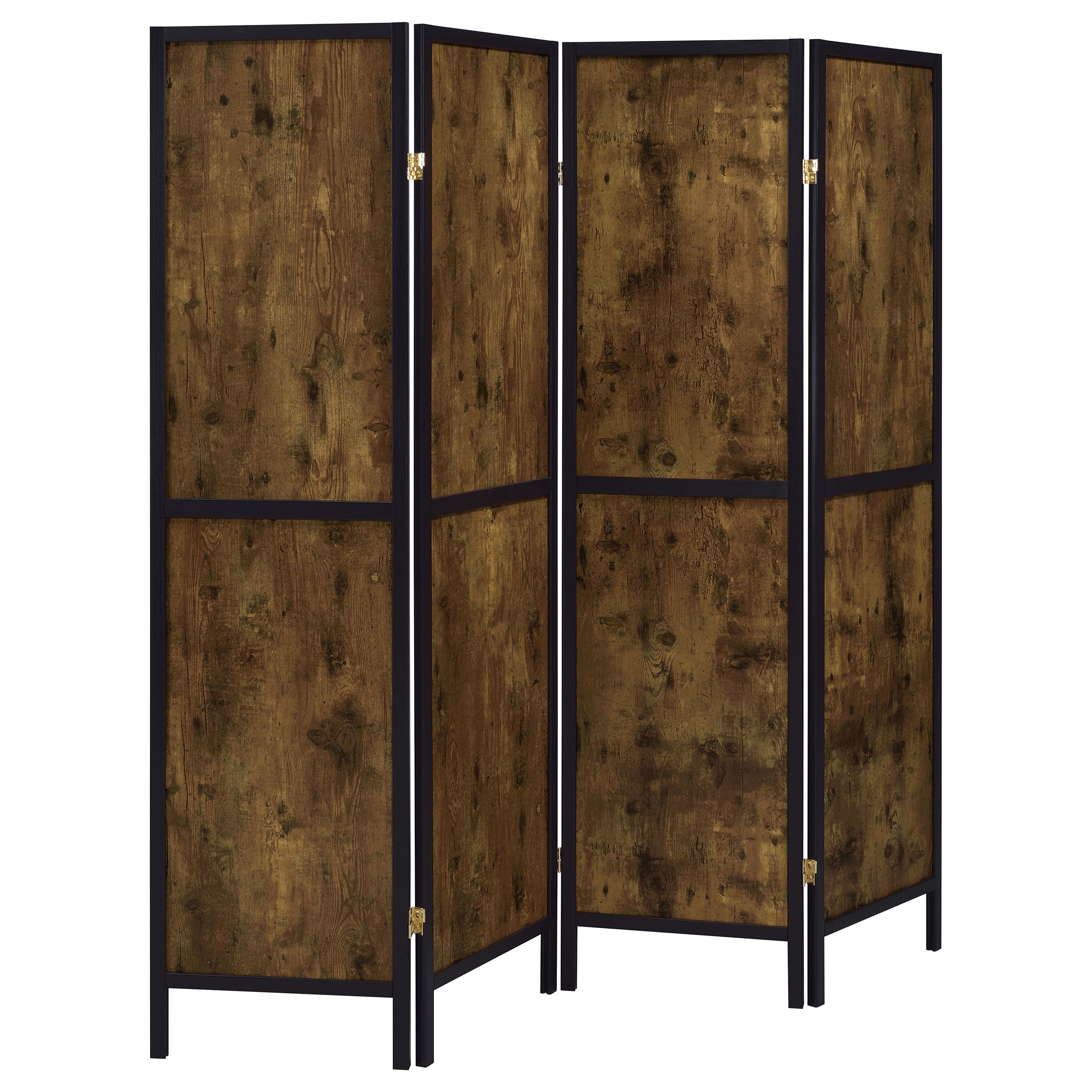 Dar Furniture - Coaster - Deepika 4-Panel Room Divider Folding Screen Rustic Nutmeg - 961413