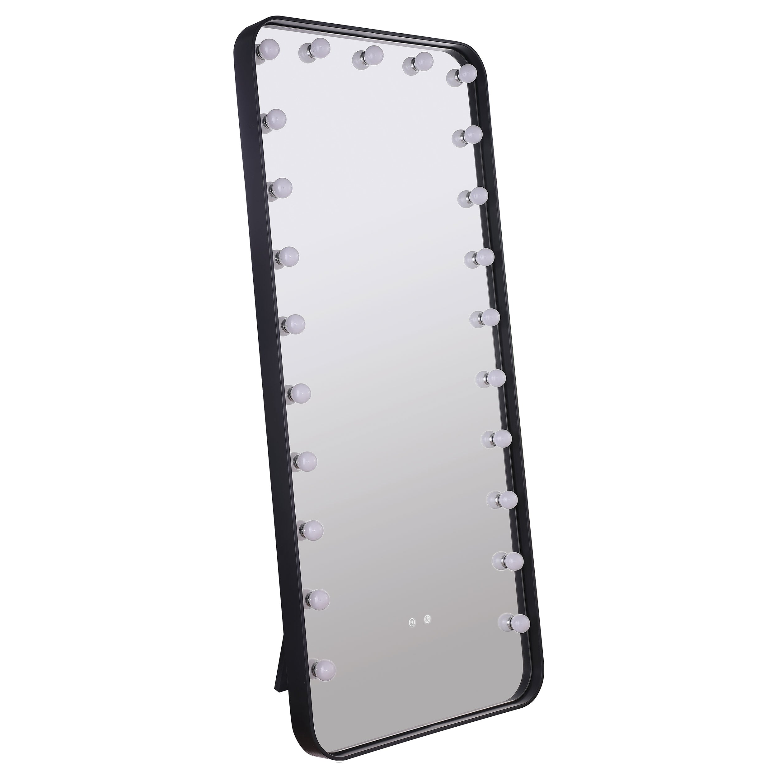 Dar Furniture - Coaster - Canton 32 x 71 Inch LED Standing Mirror with Speakers Black - 961577