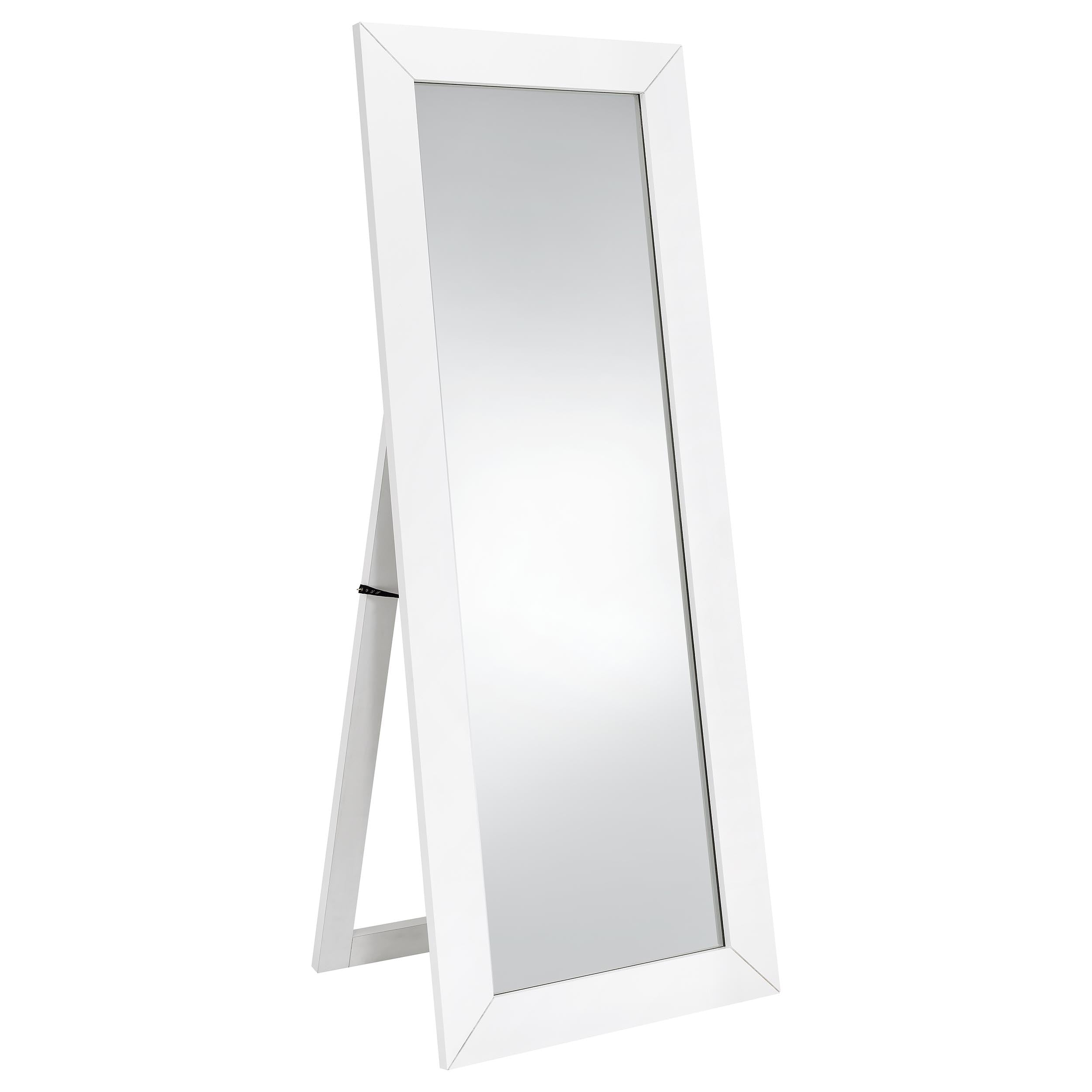 Dar Furniture - Coaster - Cadence Tempered Glass Full Length Mirror White High Gloss - 961656