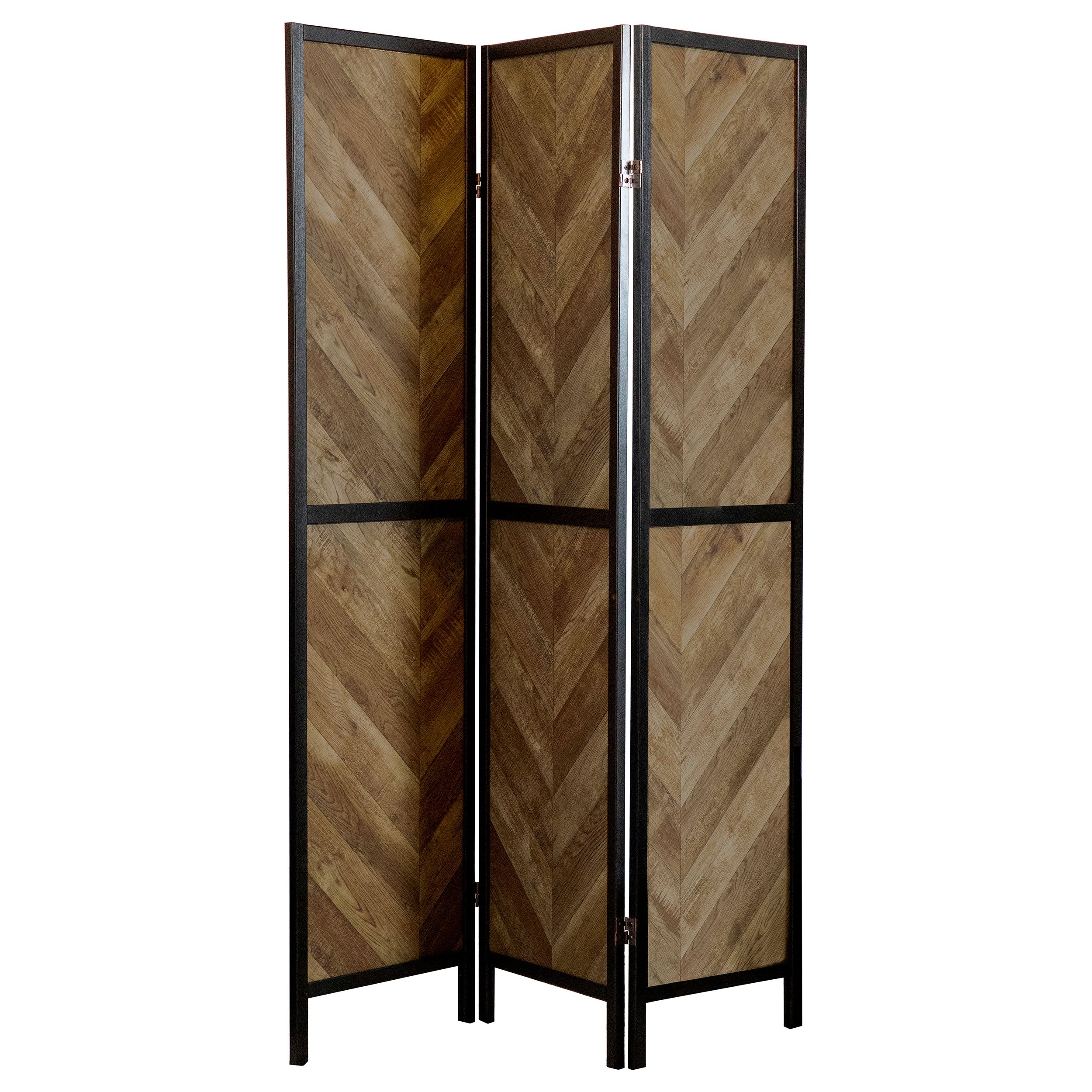 Dar Furniture - Coaster - Marlene 3-Panel Room Divider Folding Screen Rustic Tobacco - 962922