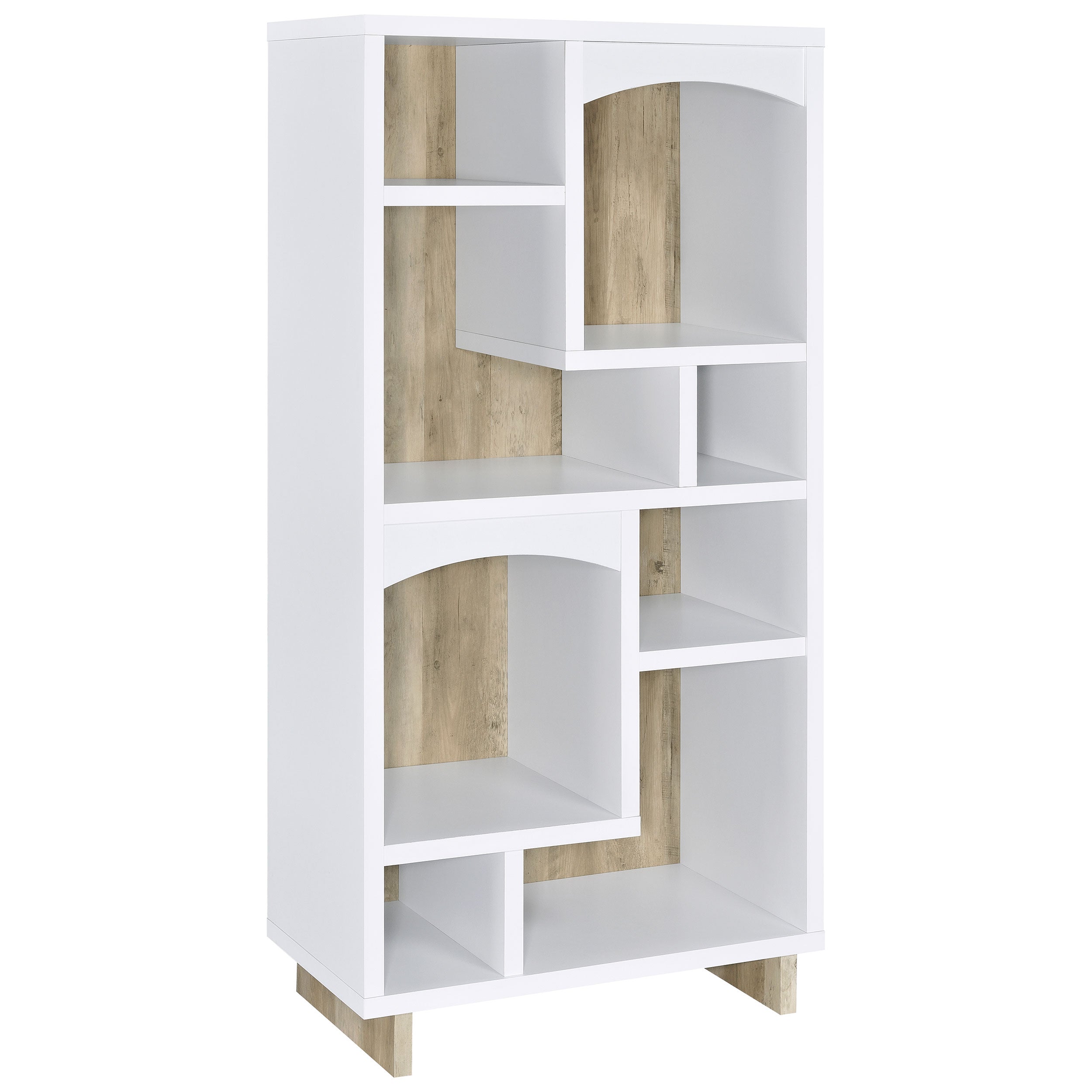 Dar Furniture - Coaster - Dalton 65-inch 6-shelf Bookcase White and Distressed Pine - 980075