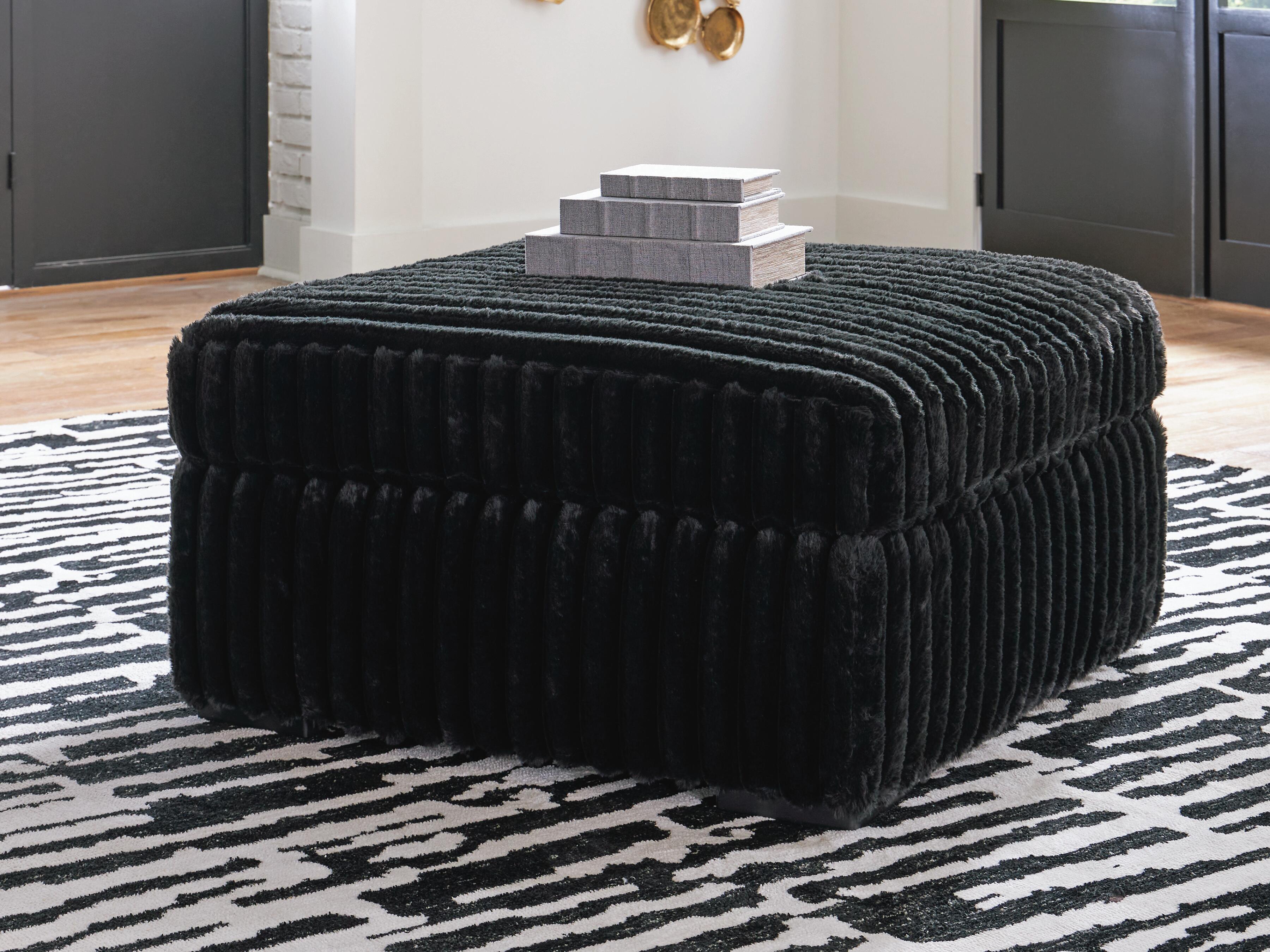 Dar Furniture - Ashley Furniture - Midnight-Madness Oversized Accent Ottoman - Oversized Accent Ottoman / Onyx - 9810308