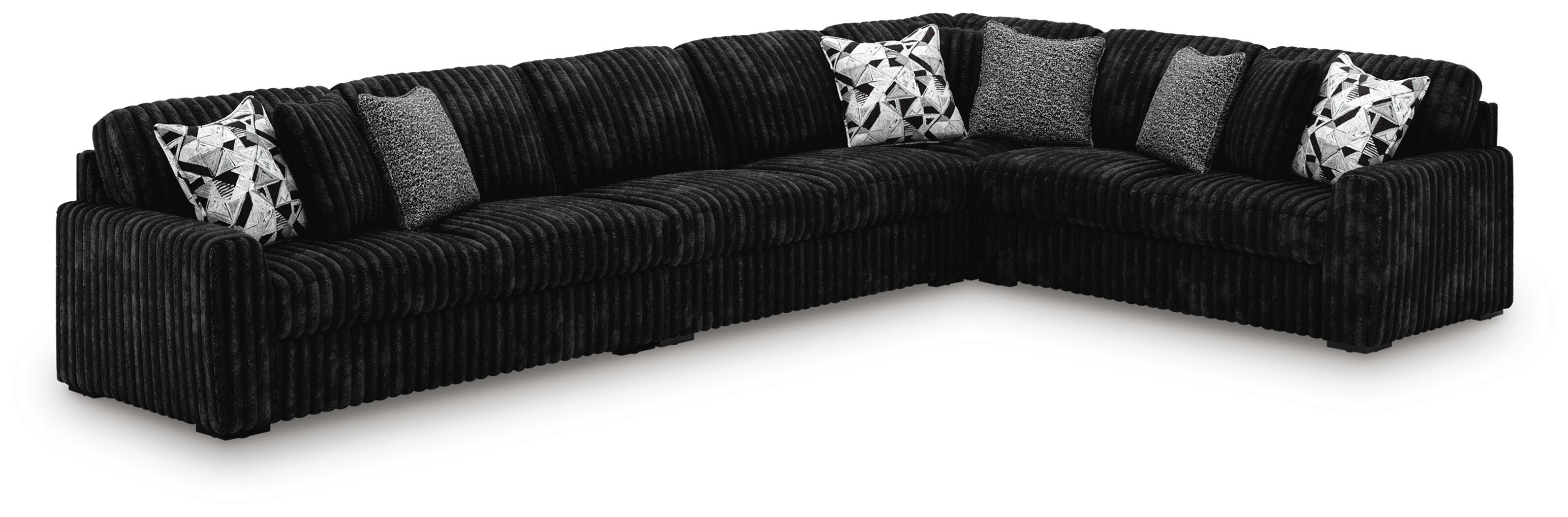Dar Furniture - Ashley Furniture - Midnight-Madness 4-Piece Sectional - 4-Piece Sectional / Onyx - 98103U11