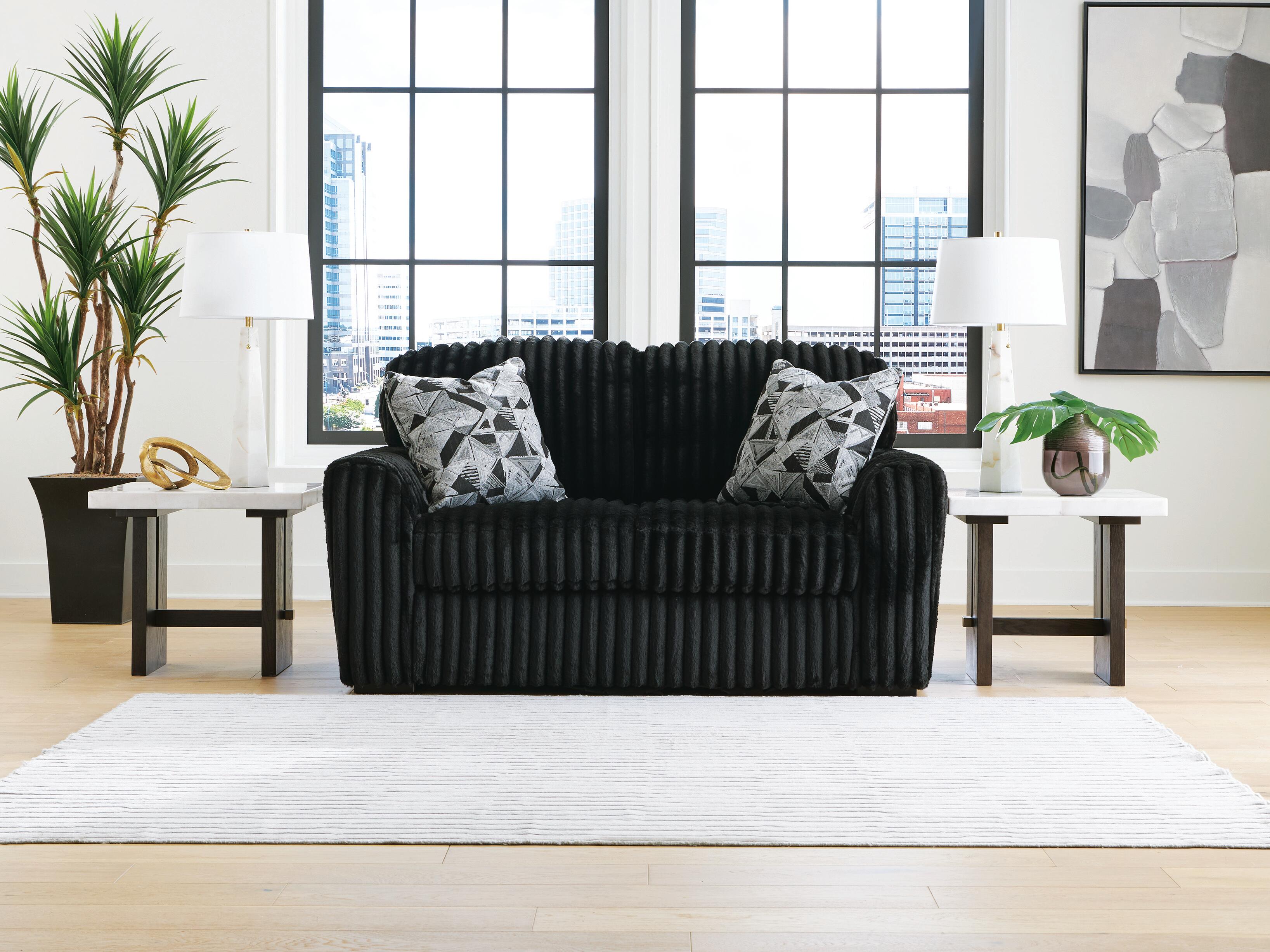Dar Furniture - Ashley Furniture - Midnight-Madness Loveseat - Loveseat / Onyx - 9810335