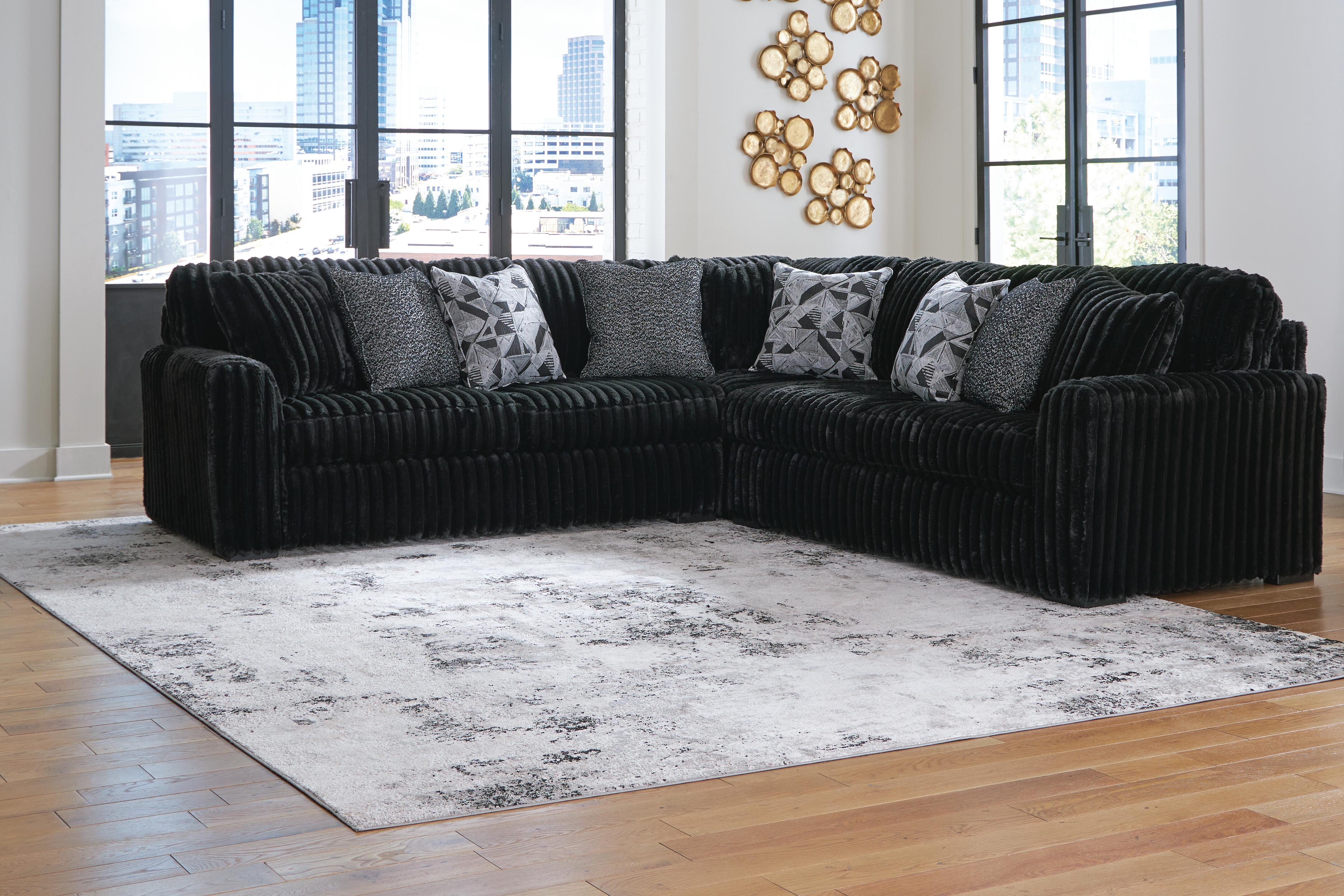Dar Furniture - Ashley Furniture - Midnight-Madness 3-Piece Sectional - LAF 3-Piece Sectional / Onyx - 98103S6