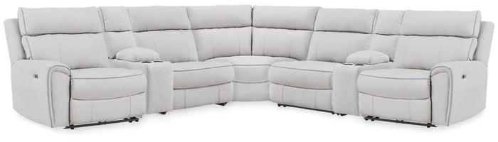 Social Pointe 7-Piece Reclining Sectional with Storage Consoles