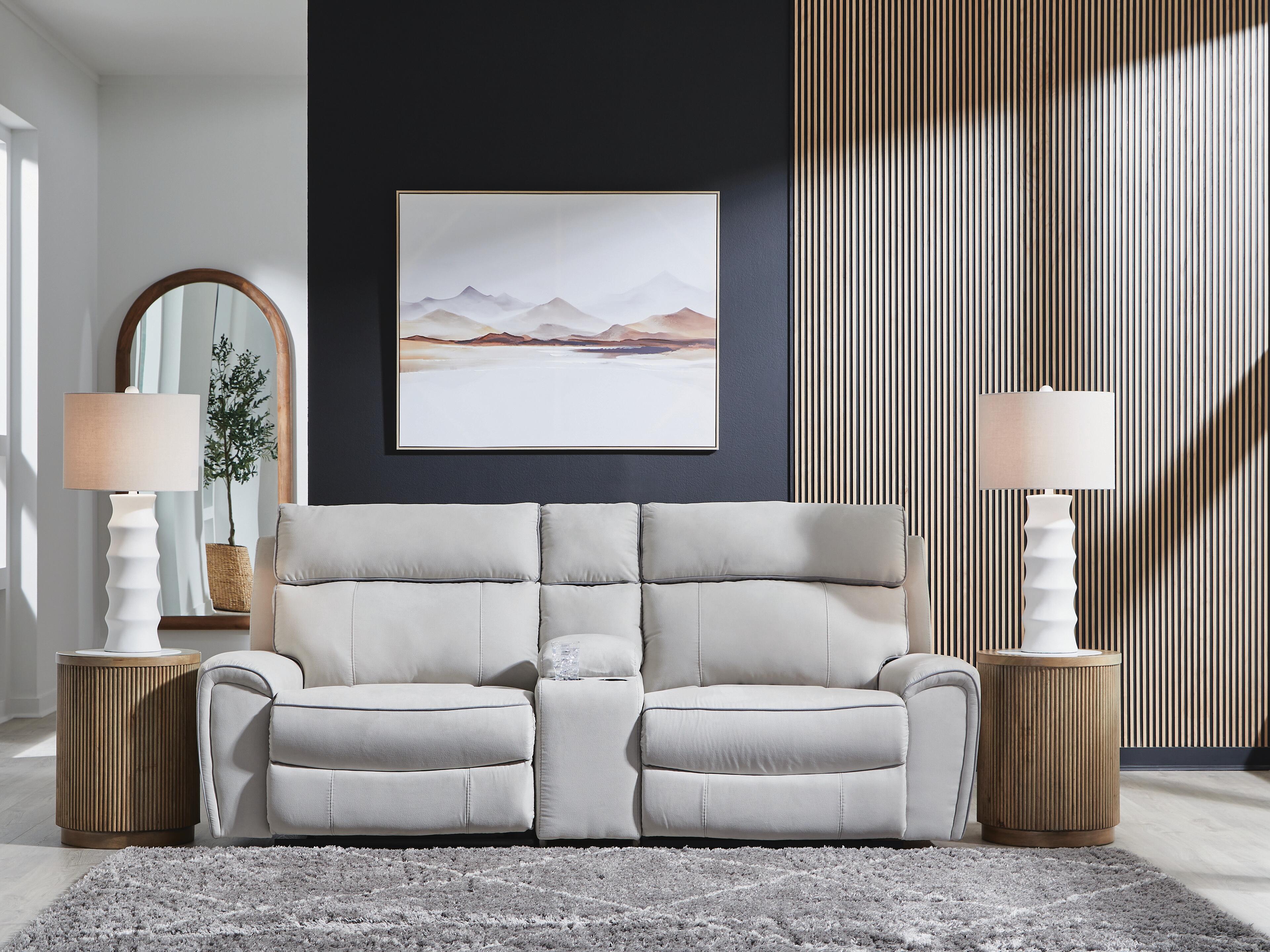 Dar Furniture - Ashley Furniture - Social Pointe 3-Piece Power Reclining Sectional - 3-Piece Power Reclining Sectional / Pearl/Ash - PC98802S3