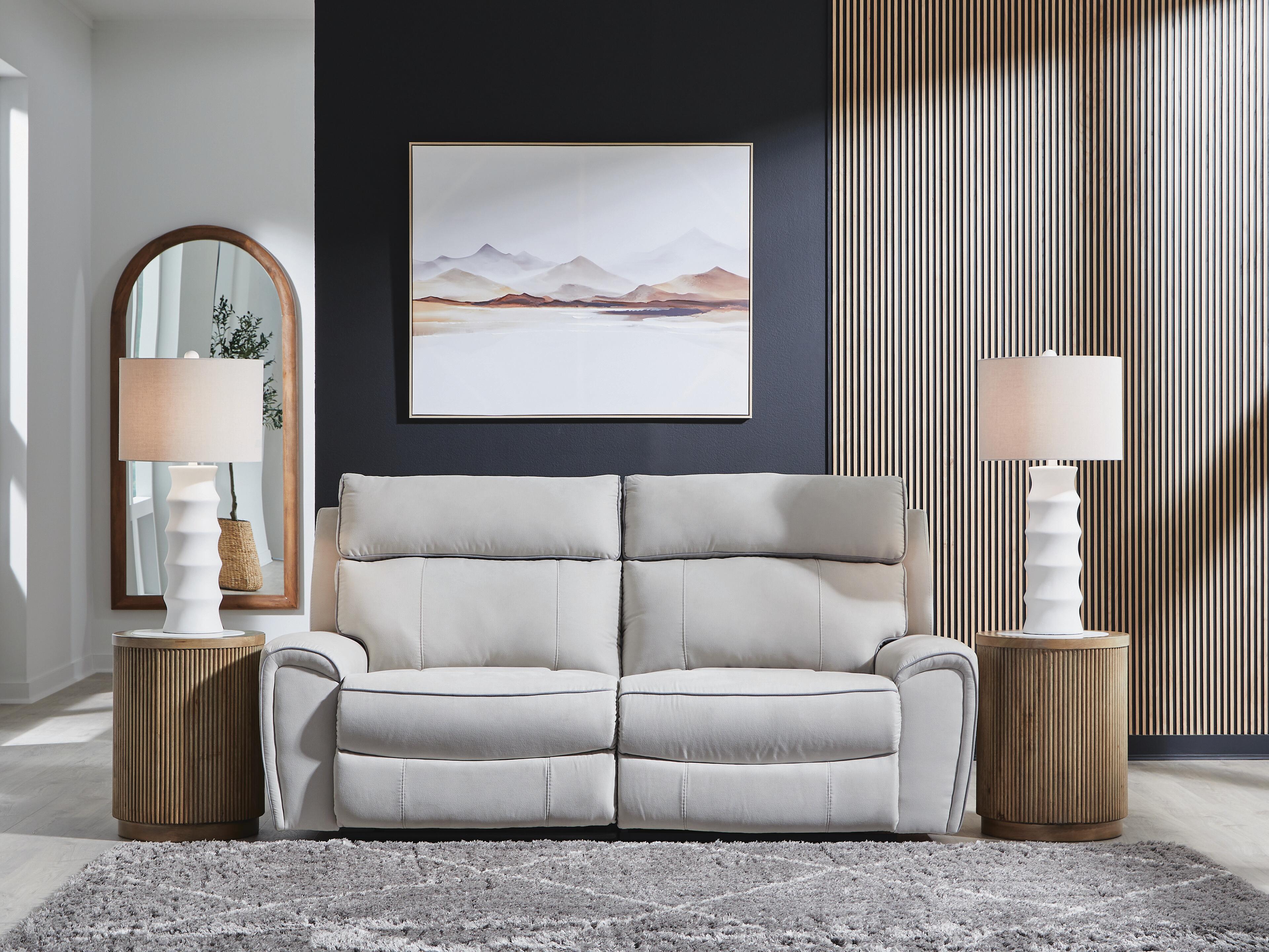 Dar Furniture - Ashley Furniture - Social Pointe 2-Piece Reclining Loveseat - 2-Piece Reclining Loveseat / Pearl/Ash - PC98802S21