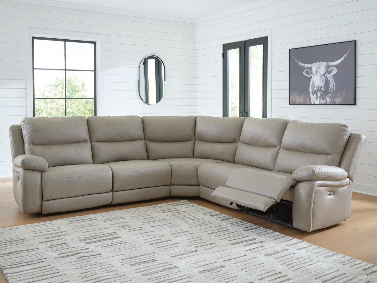 Dar Furniture - Ashley Furniture - Narwhal Place 5-Piece Power Reclining Sectional - 5-Piece Power Reclining Sectional / Pebble - PC99201S8