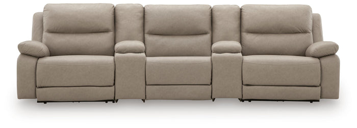 Narwhal Place 5-Piece Reclining Sectional with Storage Consoles