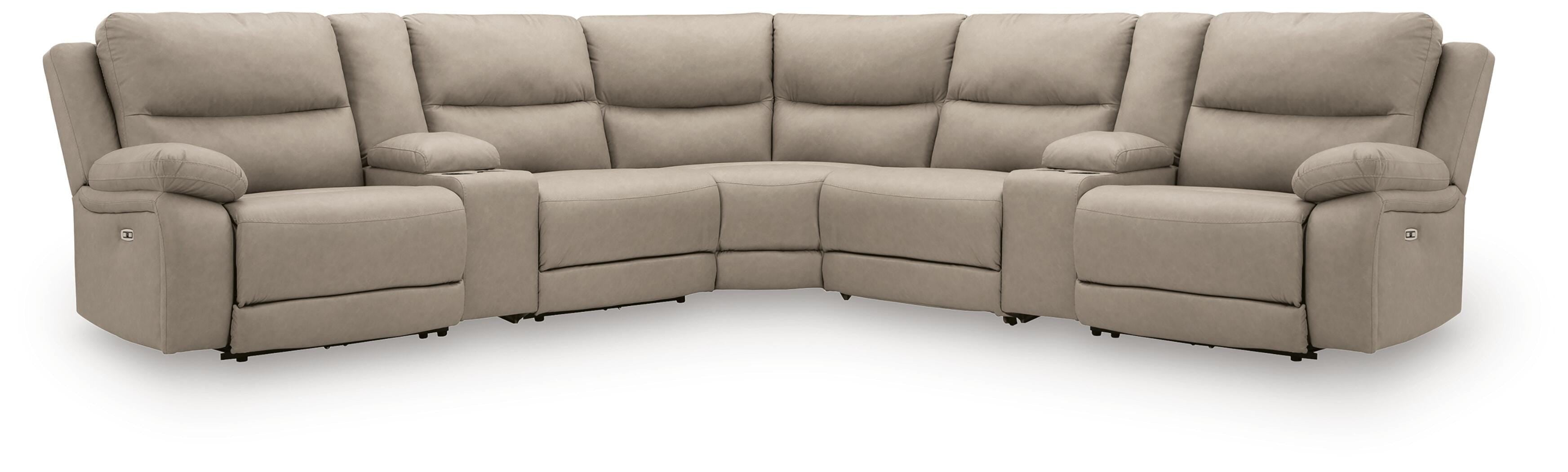 Dar Furniture - Ashley Furniture - Narwhal Place 7-Piece Reclining Sectional with Storage Consoles - 7-Piece Reclining Sectional with Storage Consoles - PC99201S34
