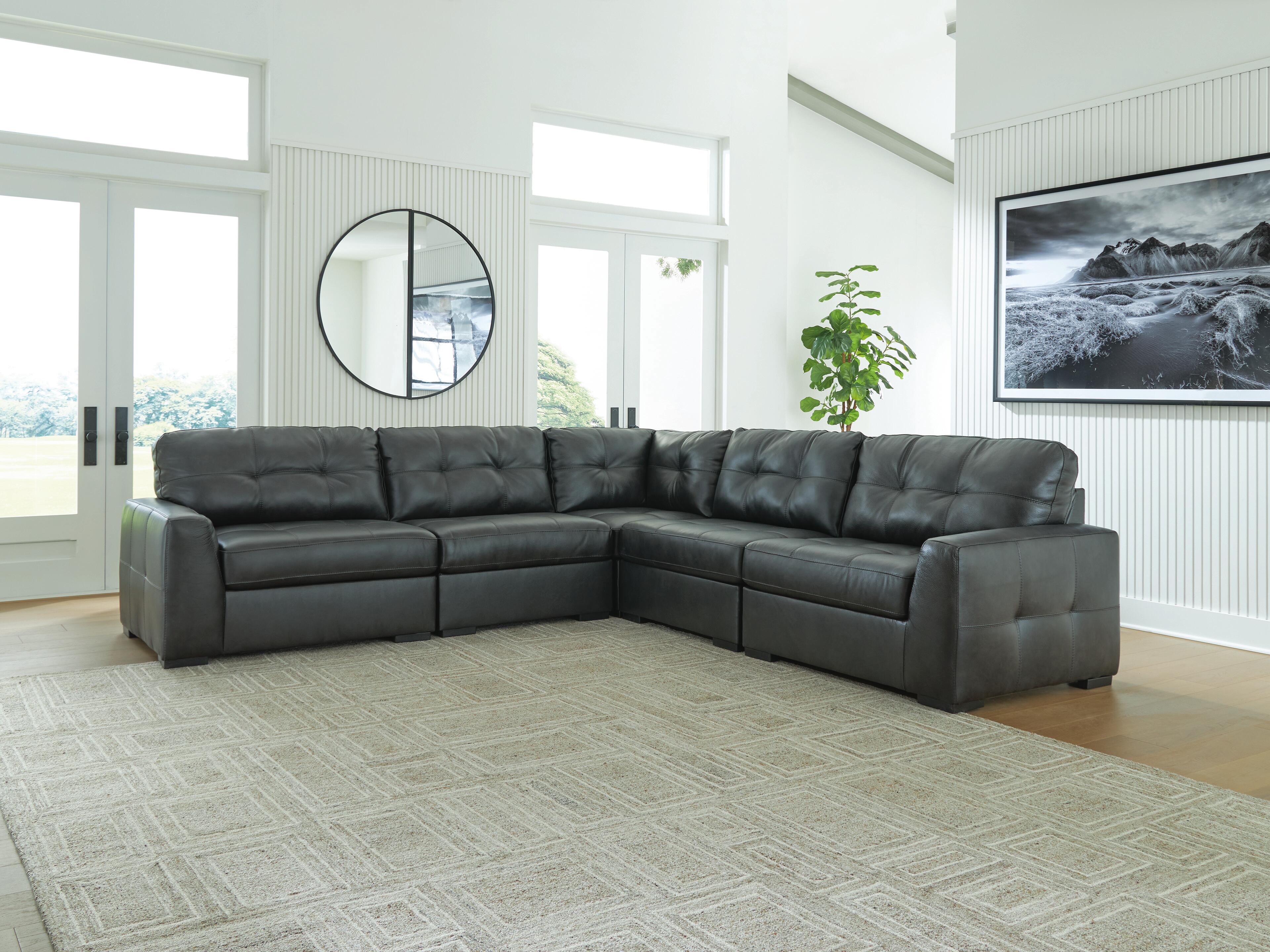 Dar Furniture - Ashley Furniture - Brindley Pier 5-Piece Sectional - RAF 5-Piece Sectional / Fog - 99503S3
