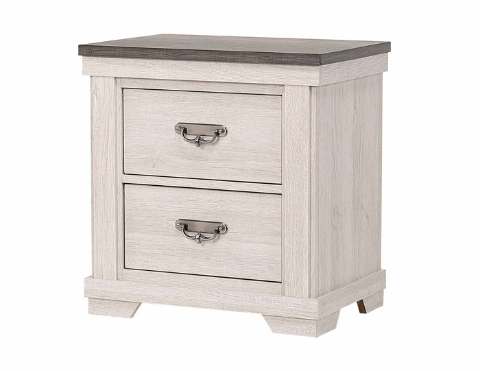 Crown Mark Furniture Leighton 2 Drawer Nightstand In White