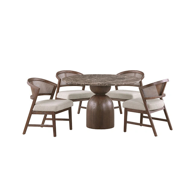 Cirava 5 Pc. Dining Table Set FM37027BR-RT-5PC-DW