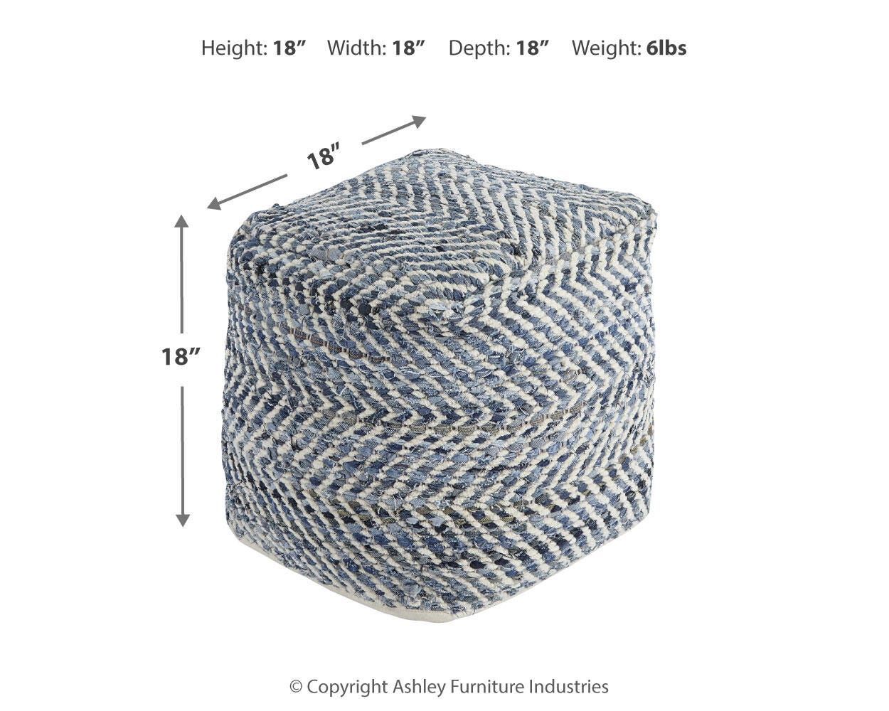 Chevron Pouf